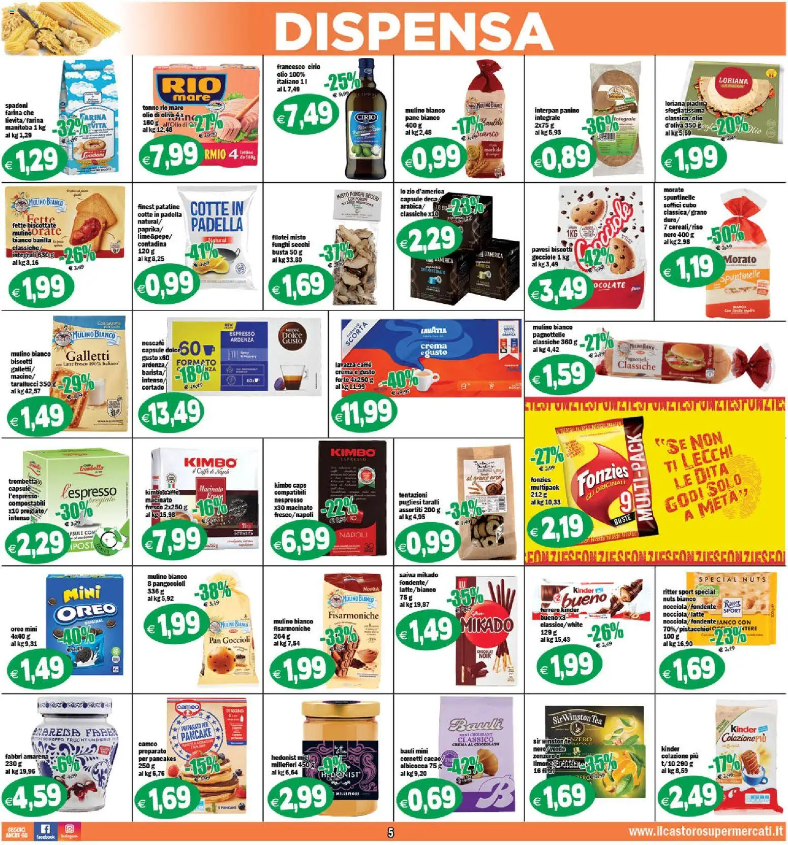 Volantino Il Castoro del 06.03.2026 | Pagina: 5 | Prodotti: Pane, Taralli, Croissant, Olio di Oliva