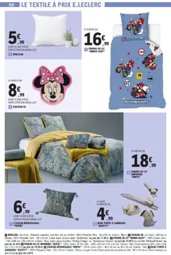 E.Leclerc - Prévisualisation de PARURE DE LIT "MARIO KART", 100% Coton. Dim.: 140 x 200 cm + 63 x 63 cm. Coloris: Bleu. Existe aussi modèles "Mickey Vintage" ou "Spiderman Cobweb" au prix de 19,99 € ou modèle "Mickey&Minnie" au prix de 22,99 € valide à partir de 07.10.2025 | Page: 50