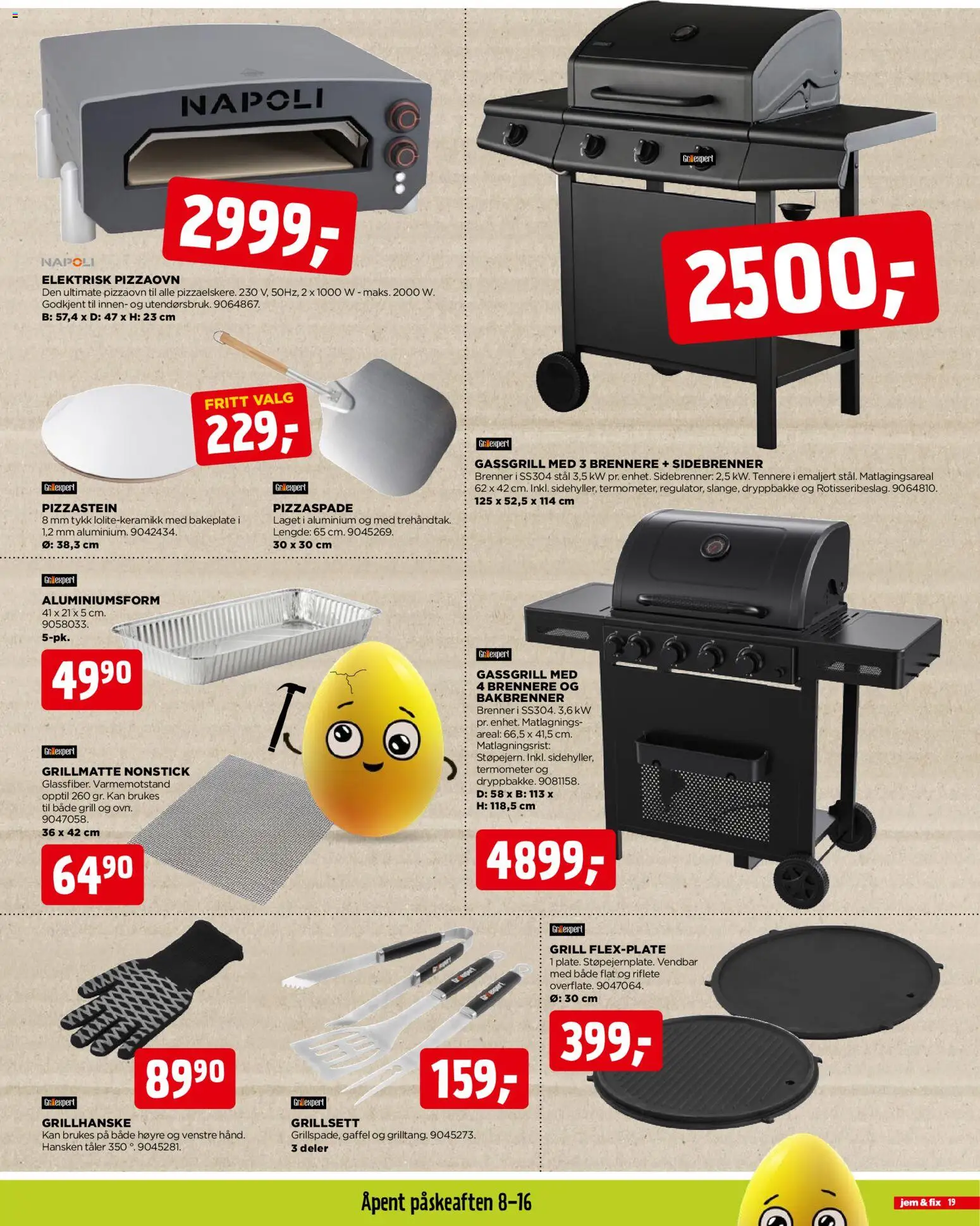 {H1} | Side: 19 | Produkter: Pizzaovn, Grill, Termometer, Суміш дитяча