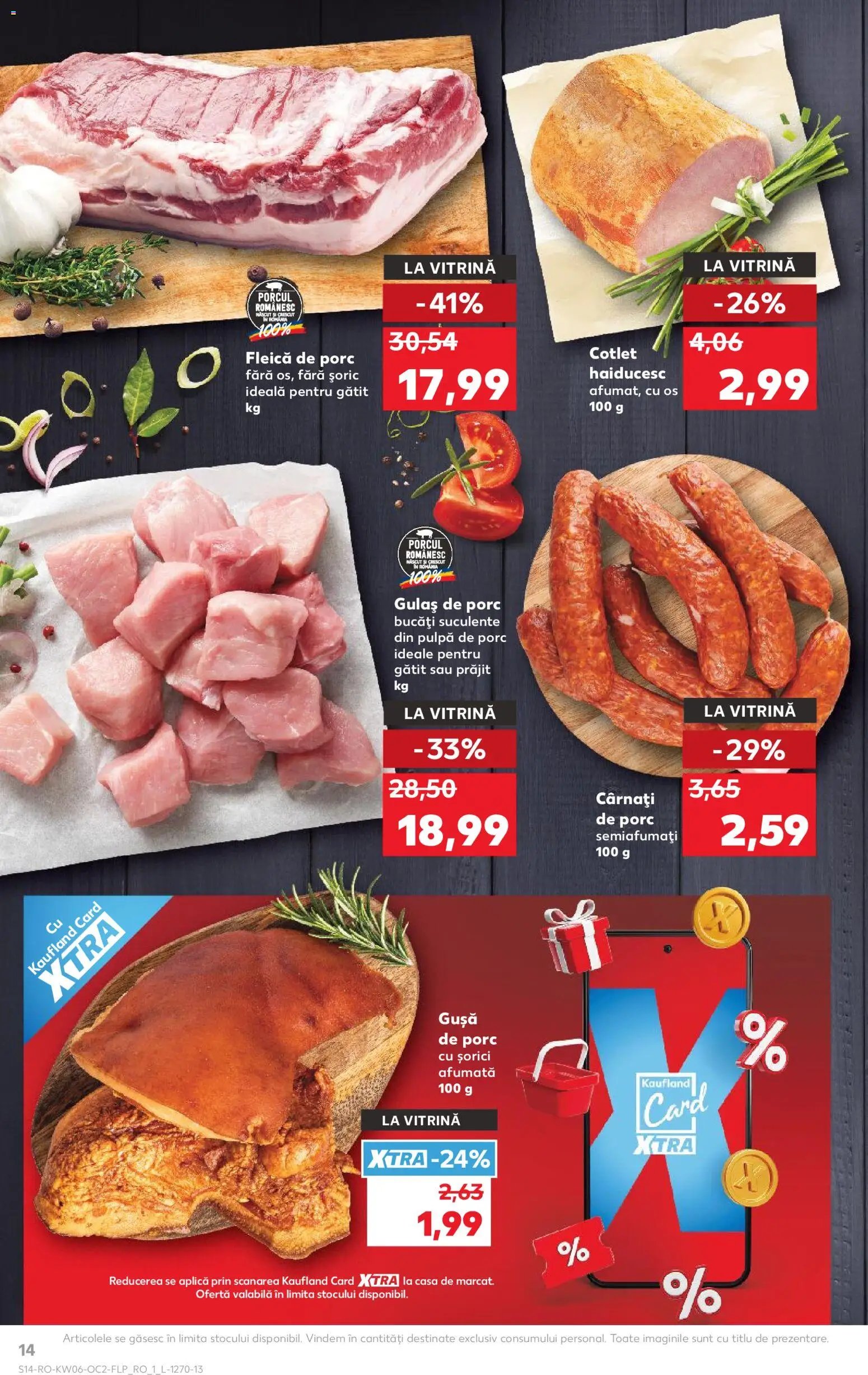 Noul catalog Kaufland – valabil de la 04.02.2026 | Pagină: 14 | Produse: Vitrină, Gulaș, Fleică, Cârnați