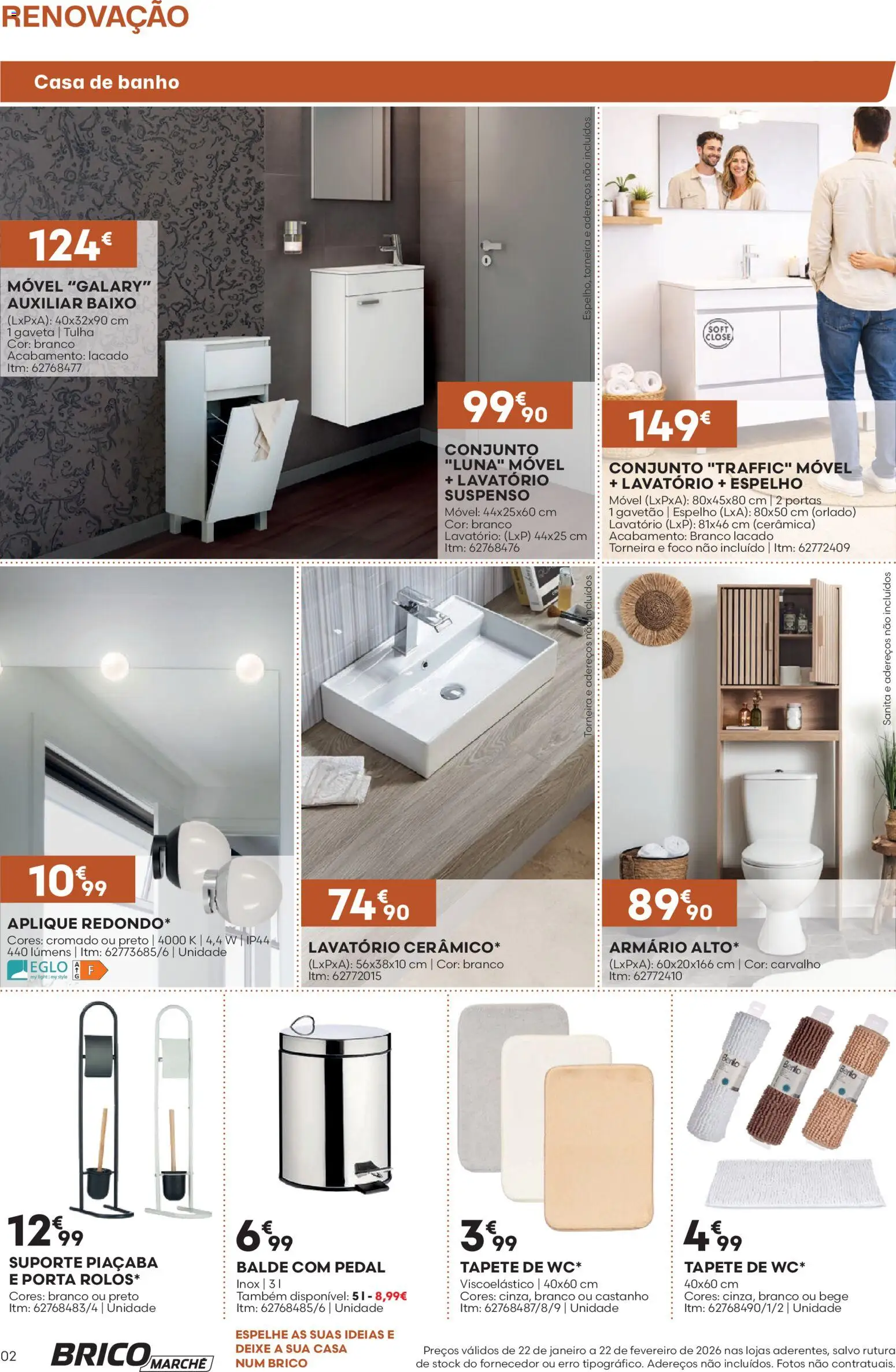 BricoMarché folheto │ válido de 22.01.2026 | Página: 2 | Produtos: Balde, Torneira, Banho, Tapete