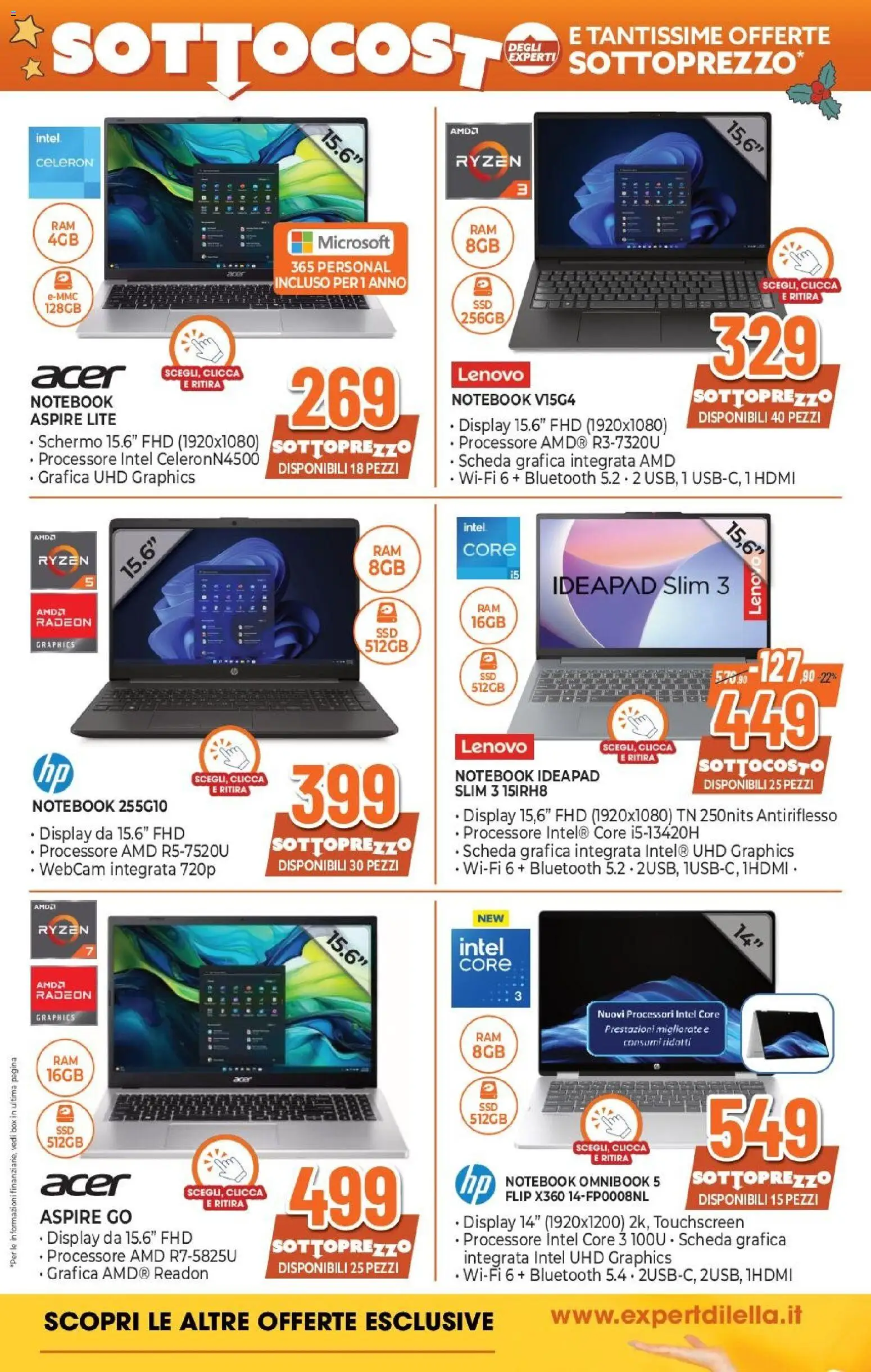 Volantino Expert del 12.12.2025 | Pagina: 6 | Prodotti: Schermo, Webcam, Notebook