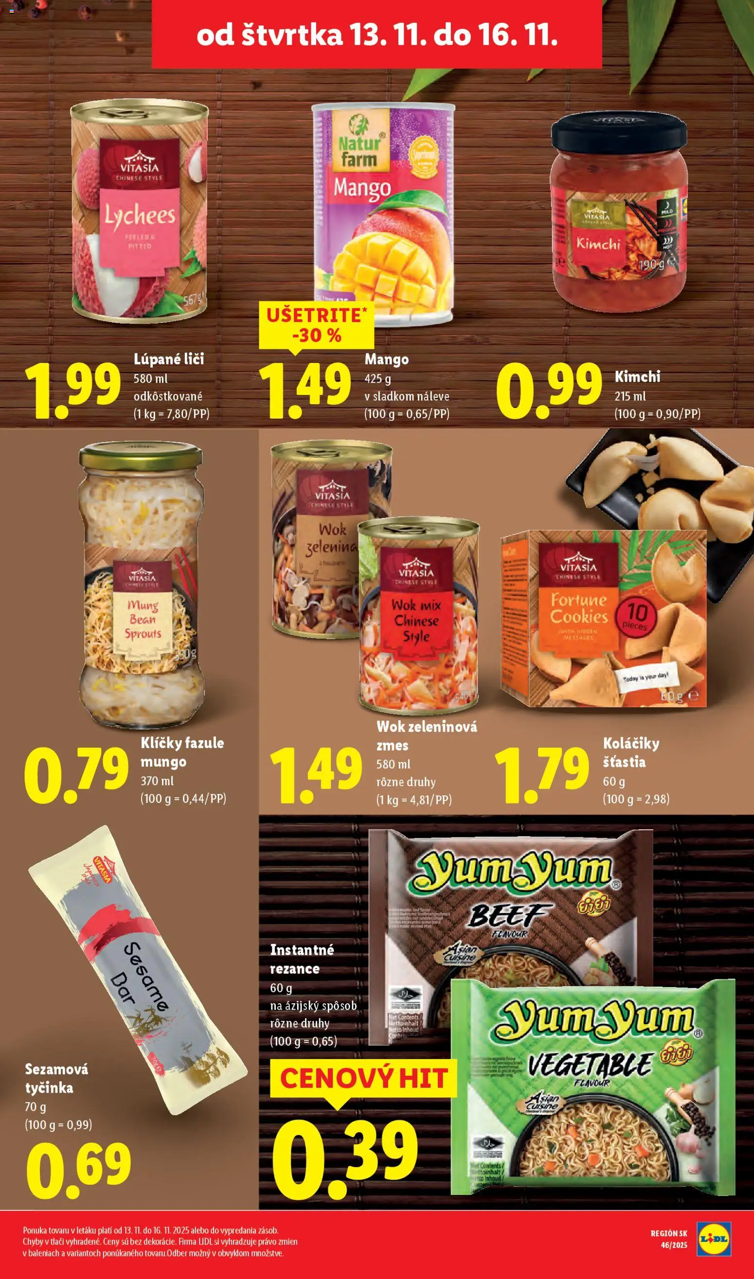 Nové Lidl akcie – leták je platný od 10.11.2025 | Strana: 85 | Produkty: Liči, Rezance, Mango
