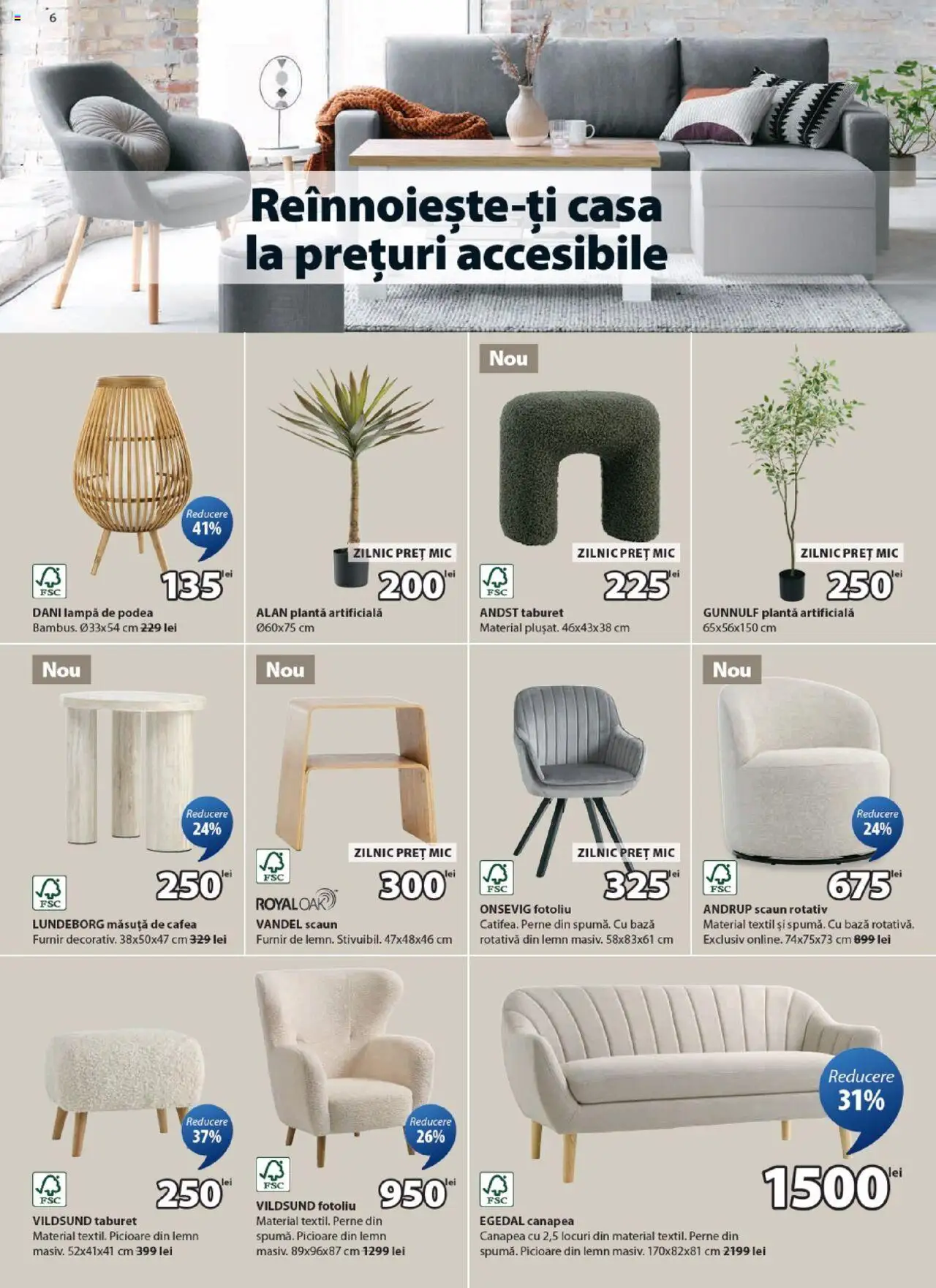 Noul catalog JYSK – valabil de la 26.09.2025 | Pagină: 6 | Produse: Fotoliu, Măsuță de cafea, Lampă, Cafea