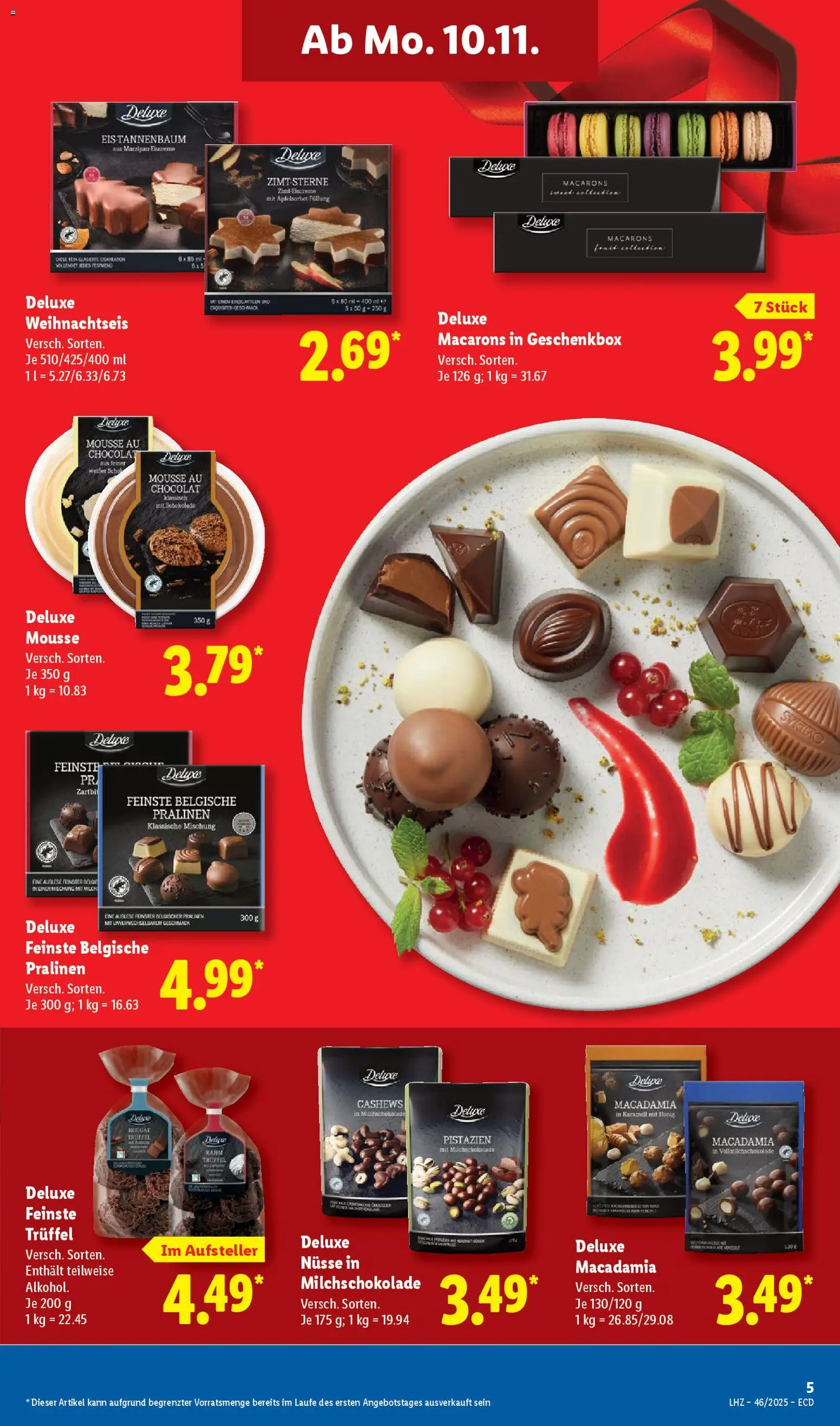 Lidl - Prospekt – gültig ab 10.11.2025 | Seite: 5 | Produkte: Schokolade, Pistazien, Nüsse, Eis