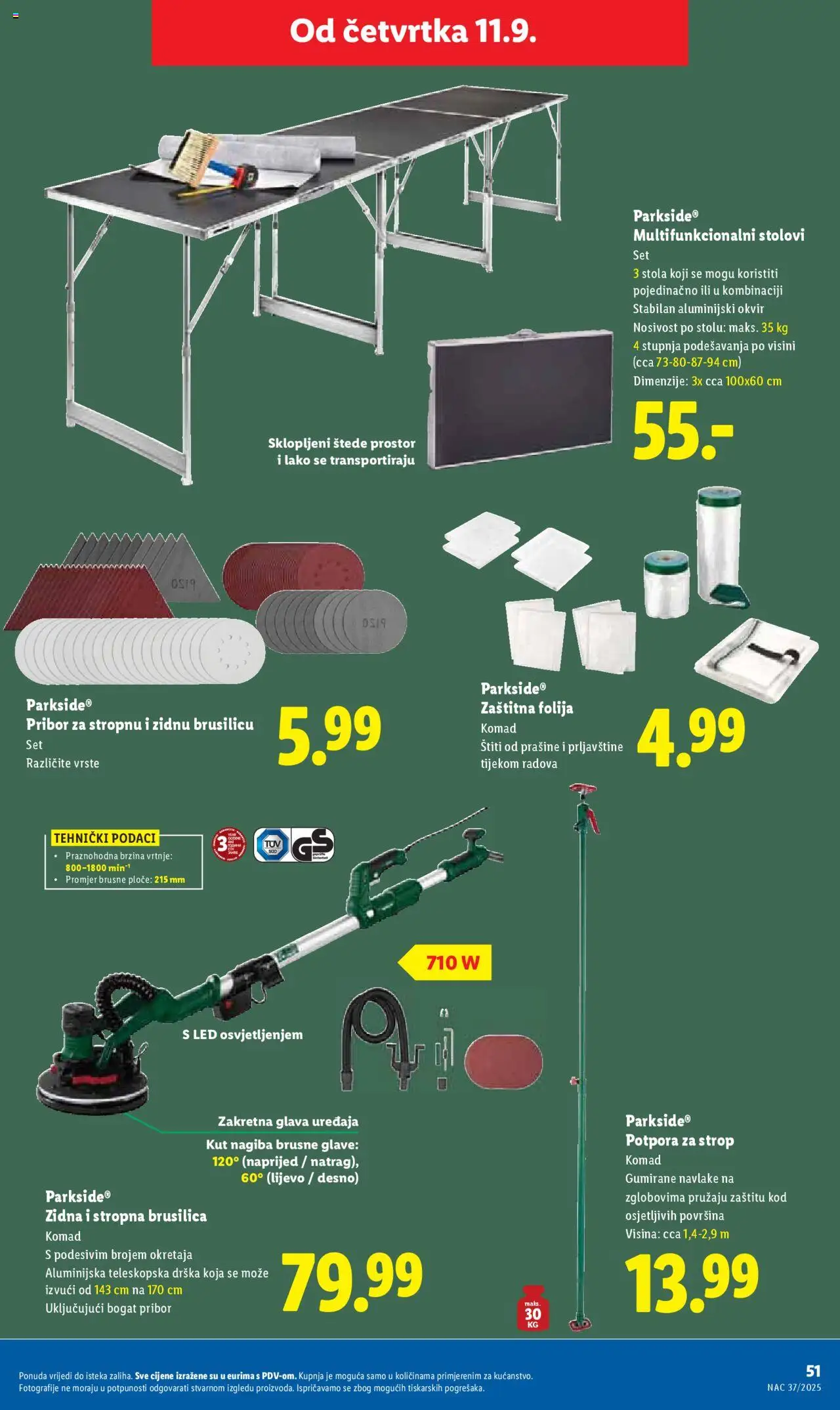 Lidl katalog | vrijedi od 08.09.2025 | Stranica: 51 | Proizvodi: Brusilica, Parkside