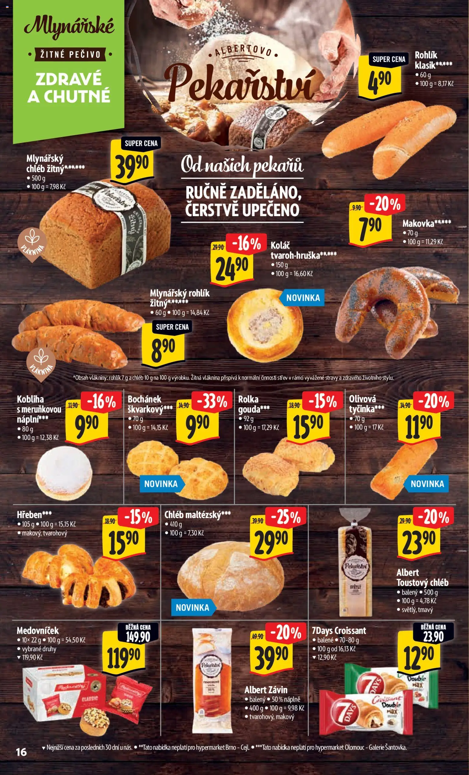 Albert leták - Hypermarket od 18.03.2026 | Strana: 24 | Produkty: Gouda, Chléb, Pečivo, Croissant