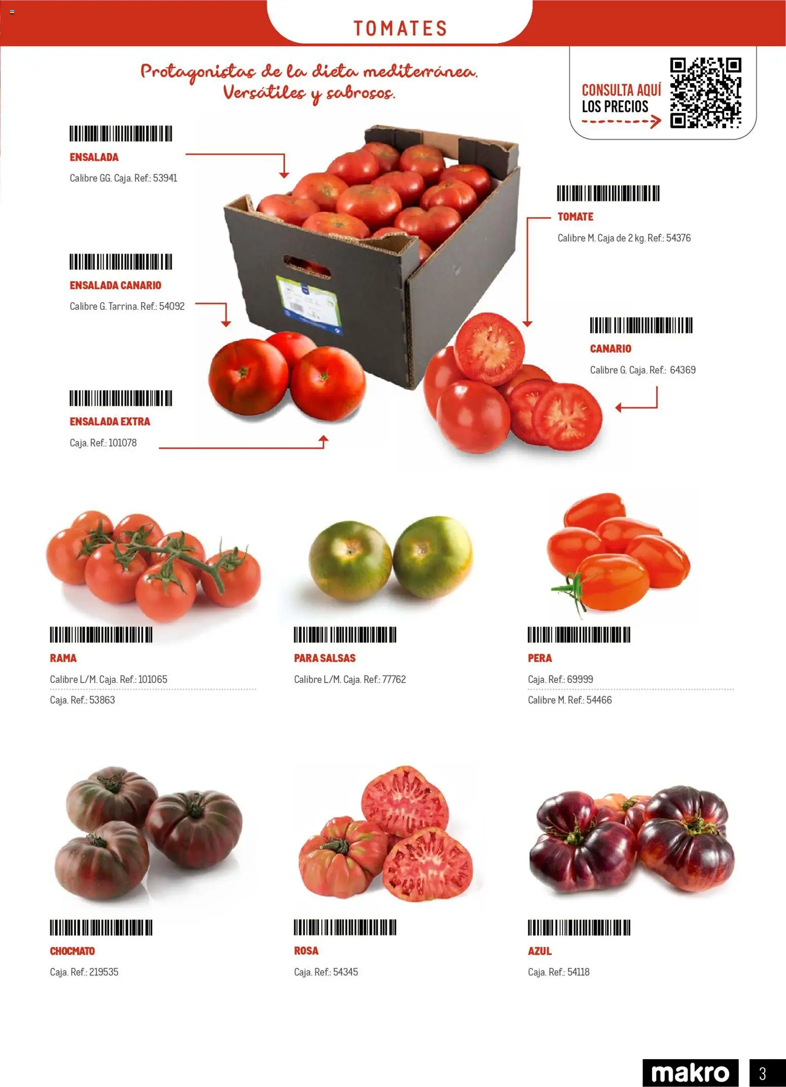 Makro - Especial Frutas y Verduras Canarias │ válido desde el 05.01.2026 | Página: 3 | Productos: Tomates, Ensalada, Caja