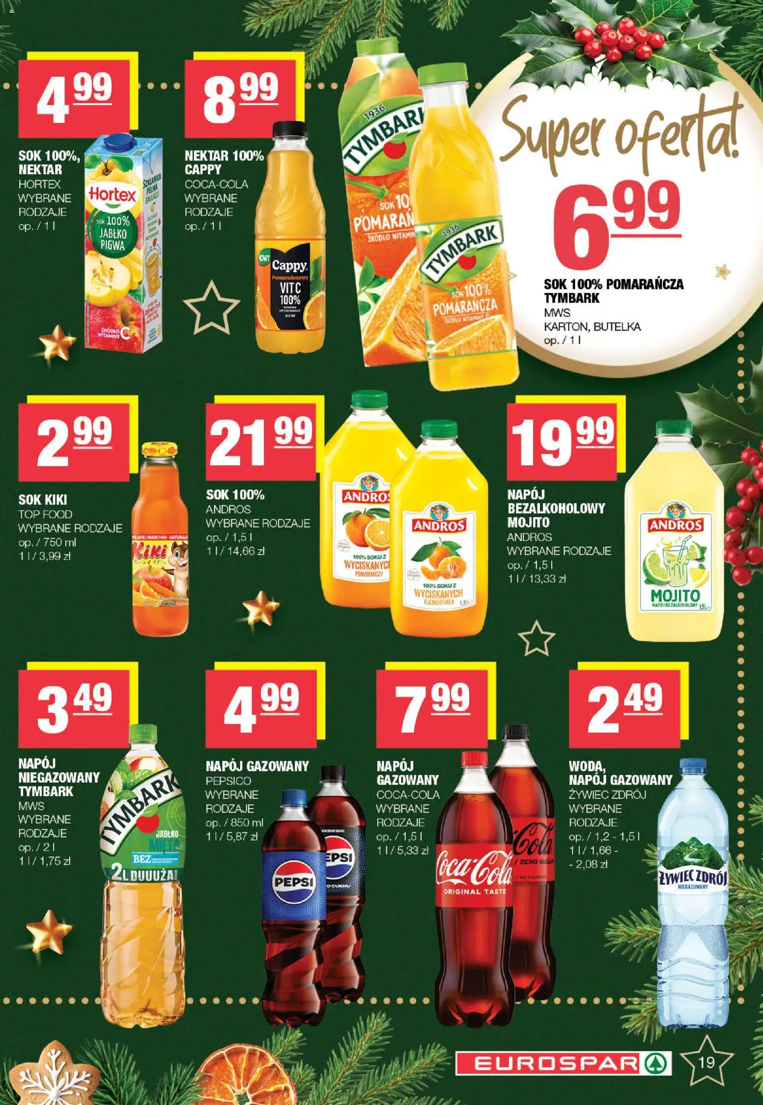 Spar Gazetka - Eurospar od 08.12.2025 | Strona: 19 | Produkty: Top, Pigwa, Pepsi, Sok