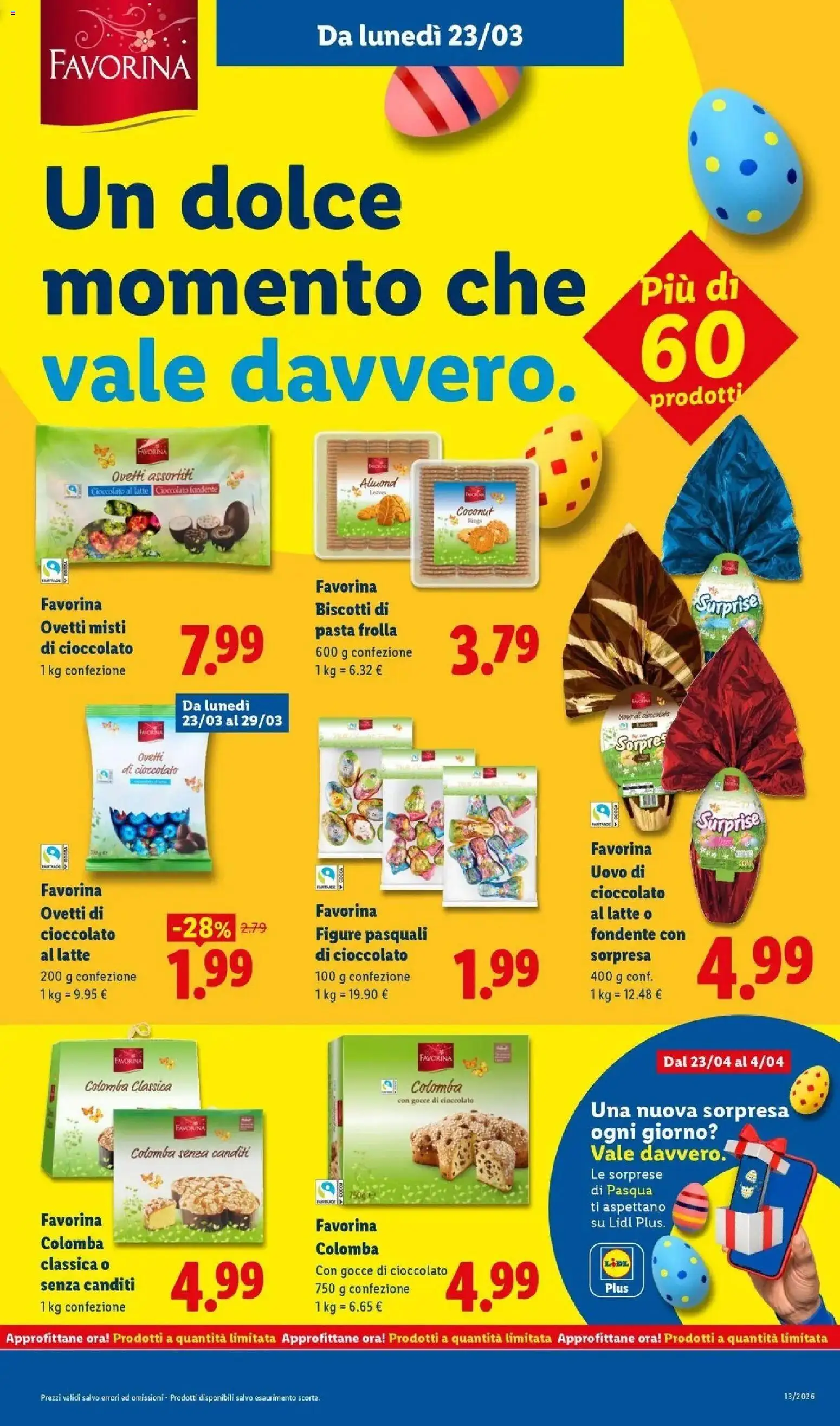 Volantino Lidl del 22.03.2026 | Pagina: 21 | Prodotti: Cioccolato, Biscotti, Latte, Pasta