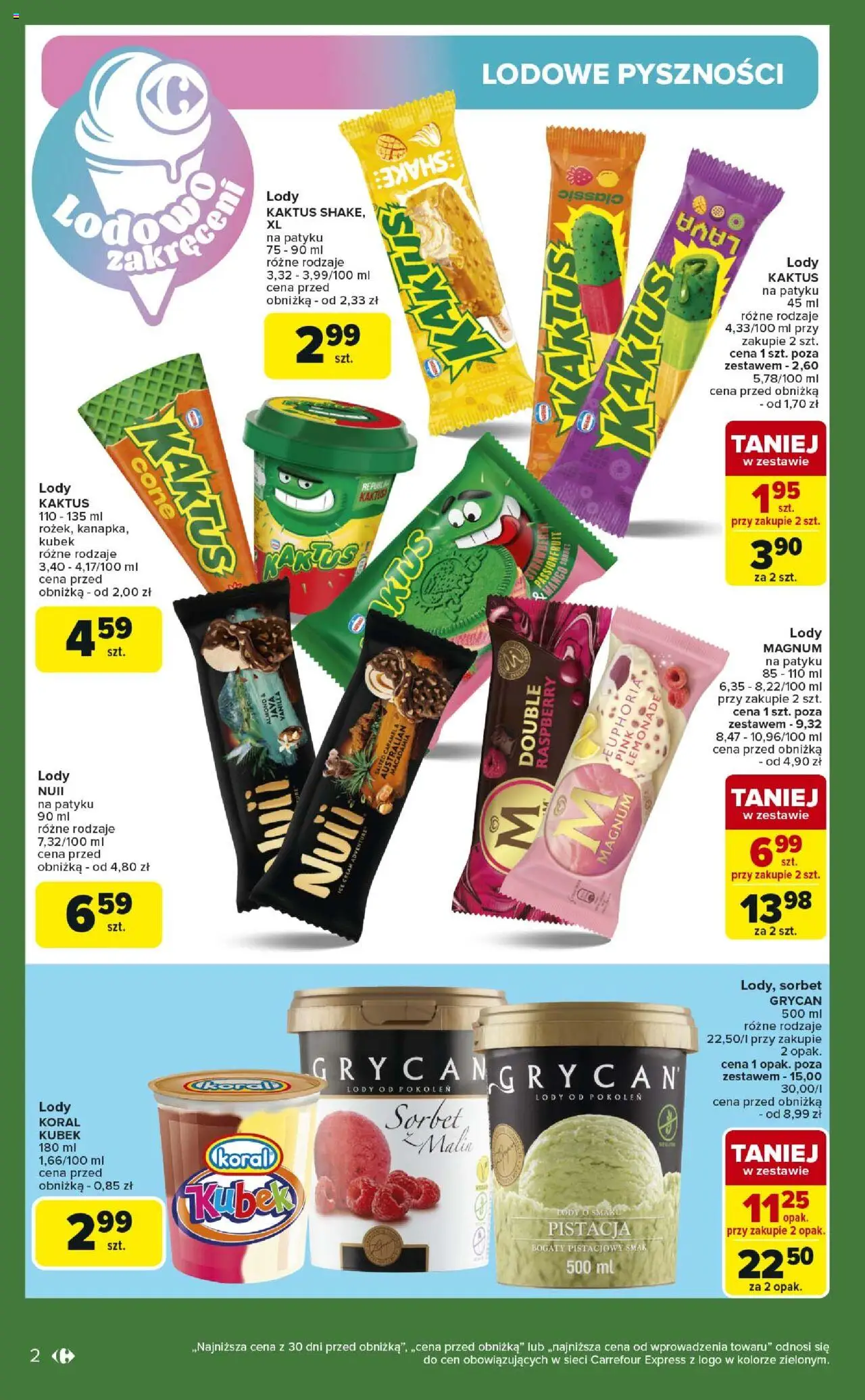 Carrefour Gazetka - Express II od 10.06.2025 | Strona: 2 | Produkty: Mango, Lody koral, Lody Magnum, Lody Kaktus