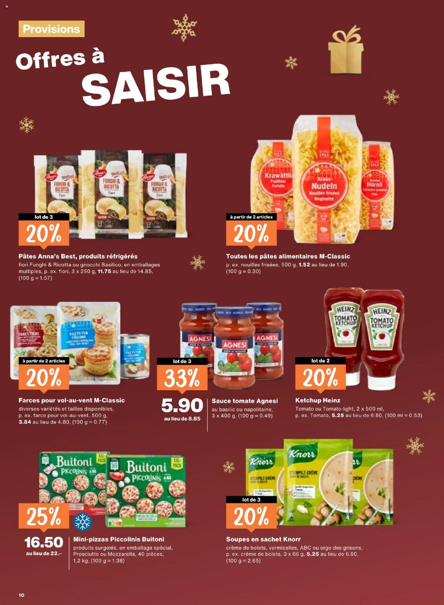 Migros Aktionen FR – gültig ab 23.12.2025 | Seite: 10 | Produkte: Pizza, Nudeln, Ketchup, Creme