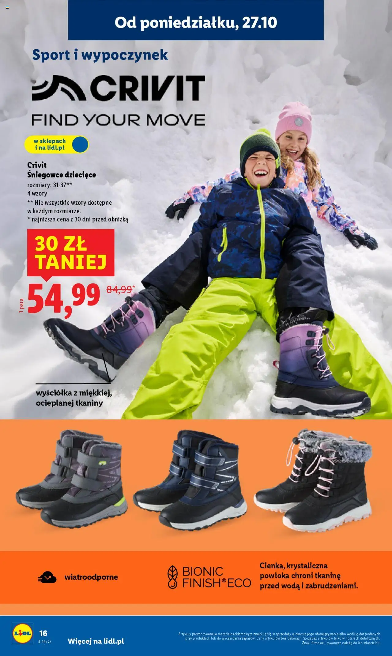 Lidl Katalog od 27.10.2025 | Strona: 20 | Produkty: Śniegowce, Woda