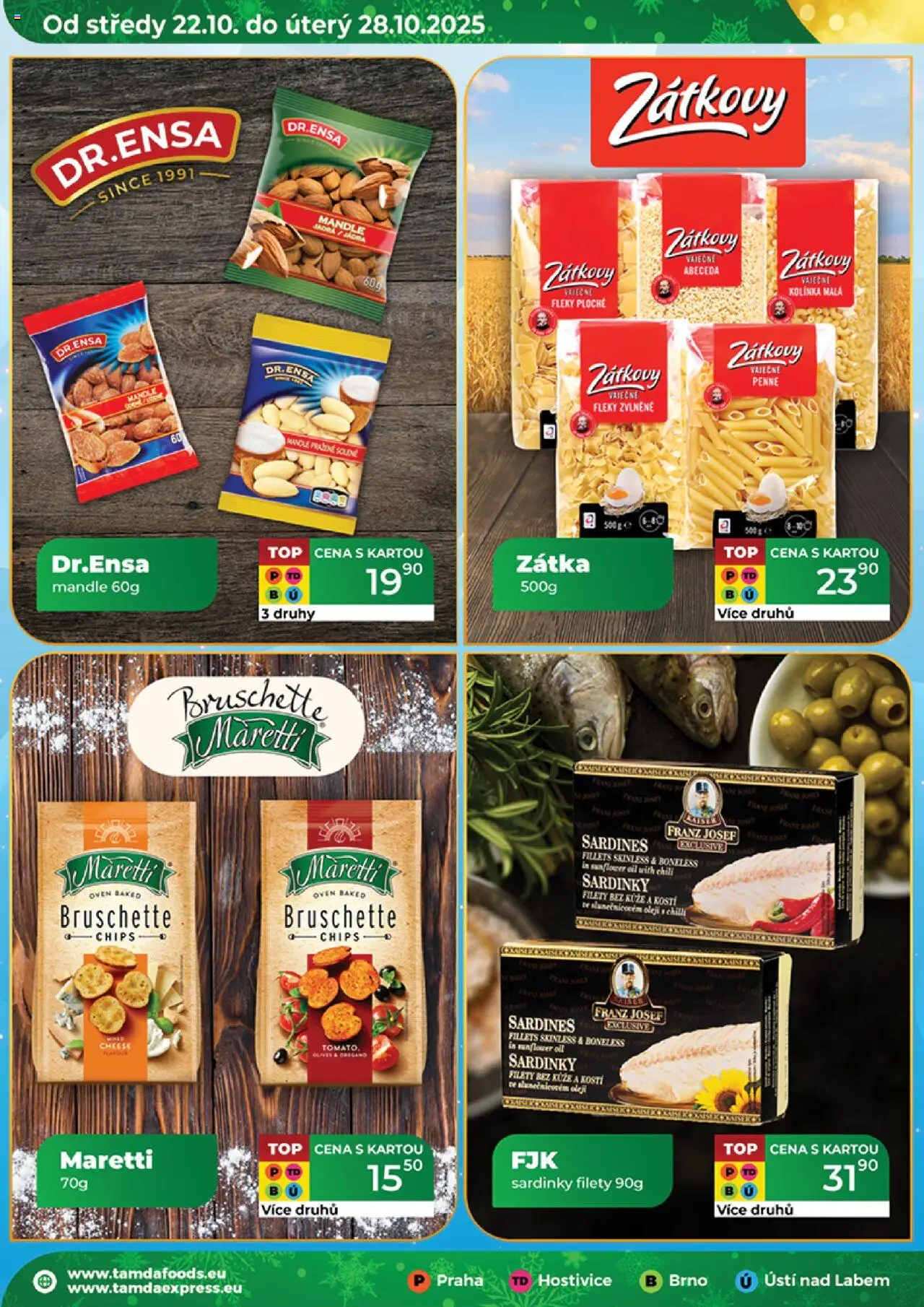 Tamda Foods leták od 22.10.2025 | Strana: 12 | Produkty: Penne, Mandle, Sardinky