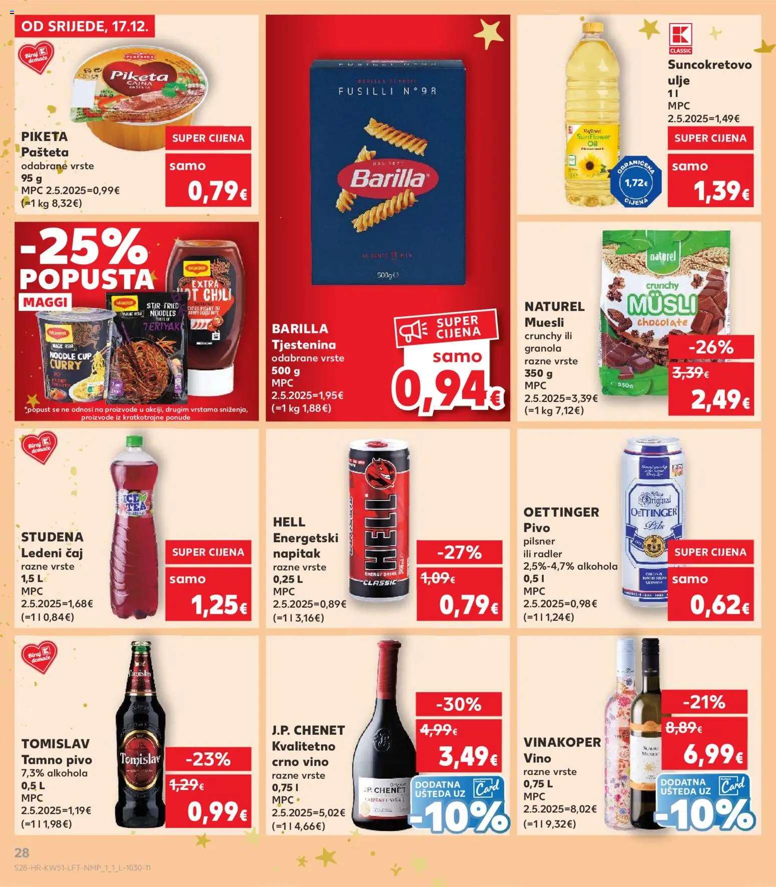 Kaufland katalog | vrijedi od 17.12.2025 | Stranica: 28 | Proizvodi: Radler, Vino, Ledeni čaj, Pašteta