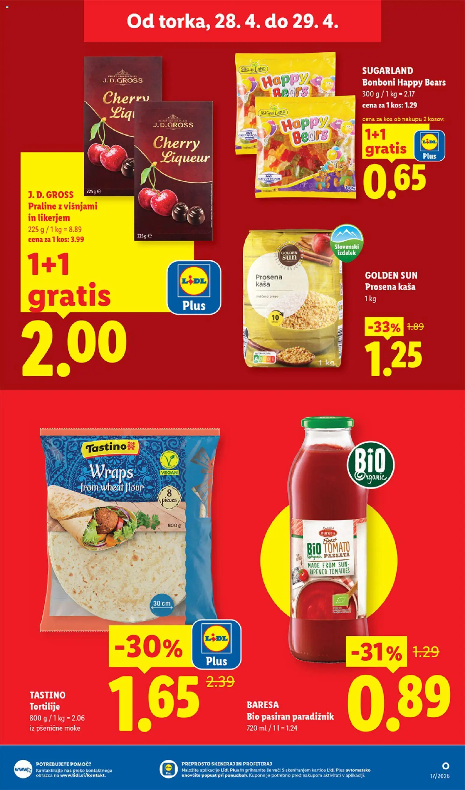 Novi Lidl katalog ponudbe – veljaven od 23.04.2026 | Stran: 51 | Izdelki: Bonboni, Kos, Paradiznik