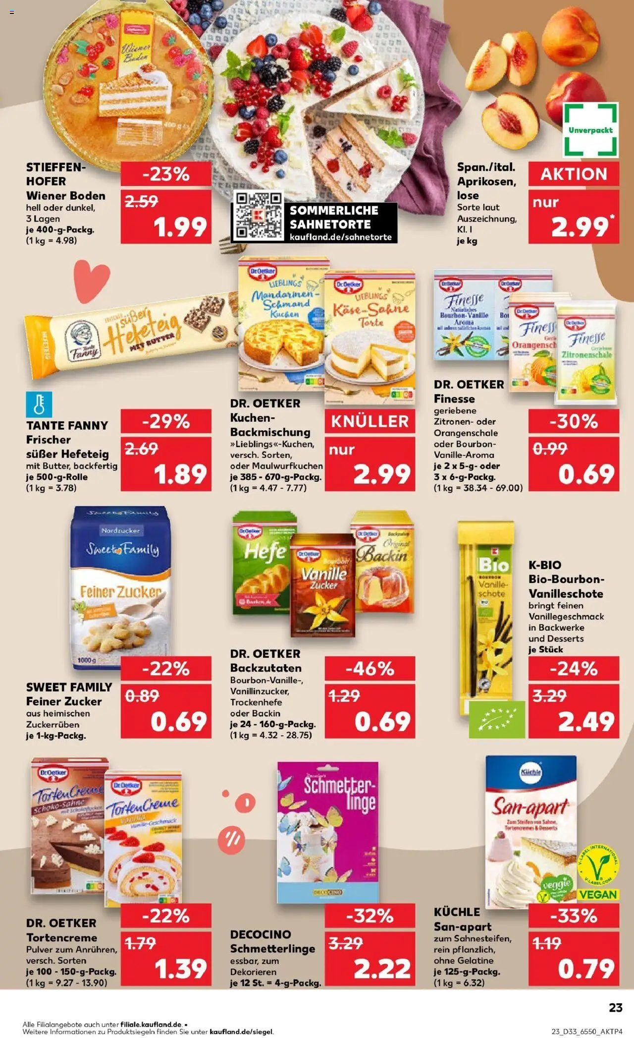 Kaufland prospekt Rendsburg	 – gültig ab 14.08.2025 | Seite: 23 | Produkte: Butter, Mandarinen, Zucker, Kuchen