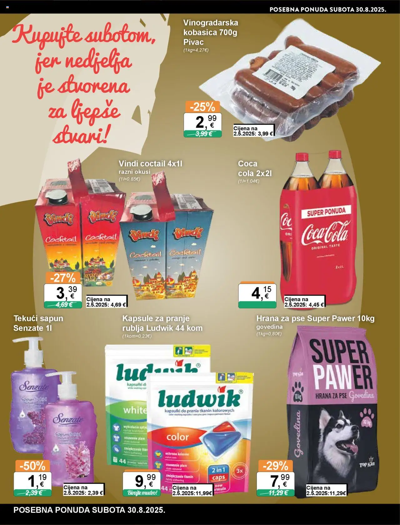 KTC katalog | vrijedi od 28.08.2025 | Stranica: 2 | Proizvodi: Coca cola, Sapun, Hrana za pse, Govedina