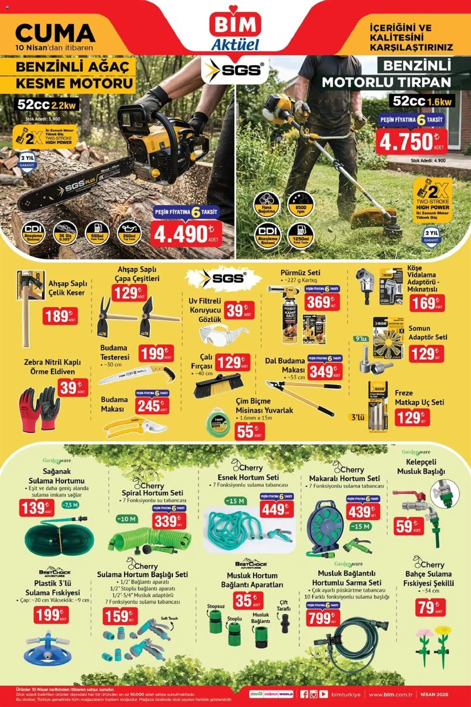 BİM - Katalog Cuma - 10.04.2026 tarihinden itibaren geçerlidir | Sayfa: 4 | Ürünler: Somun, Su, Eldiven, Kartuş