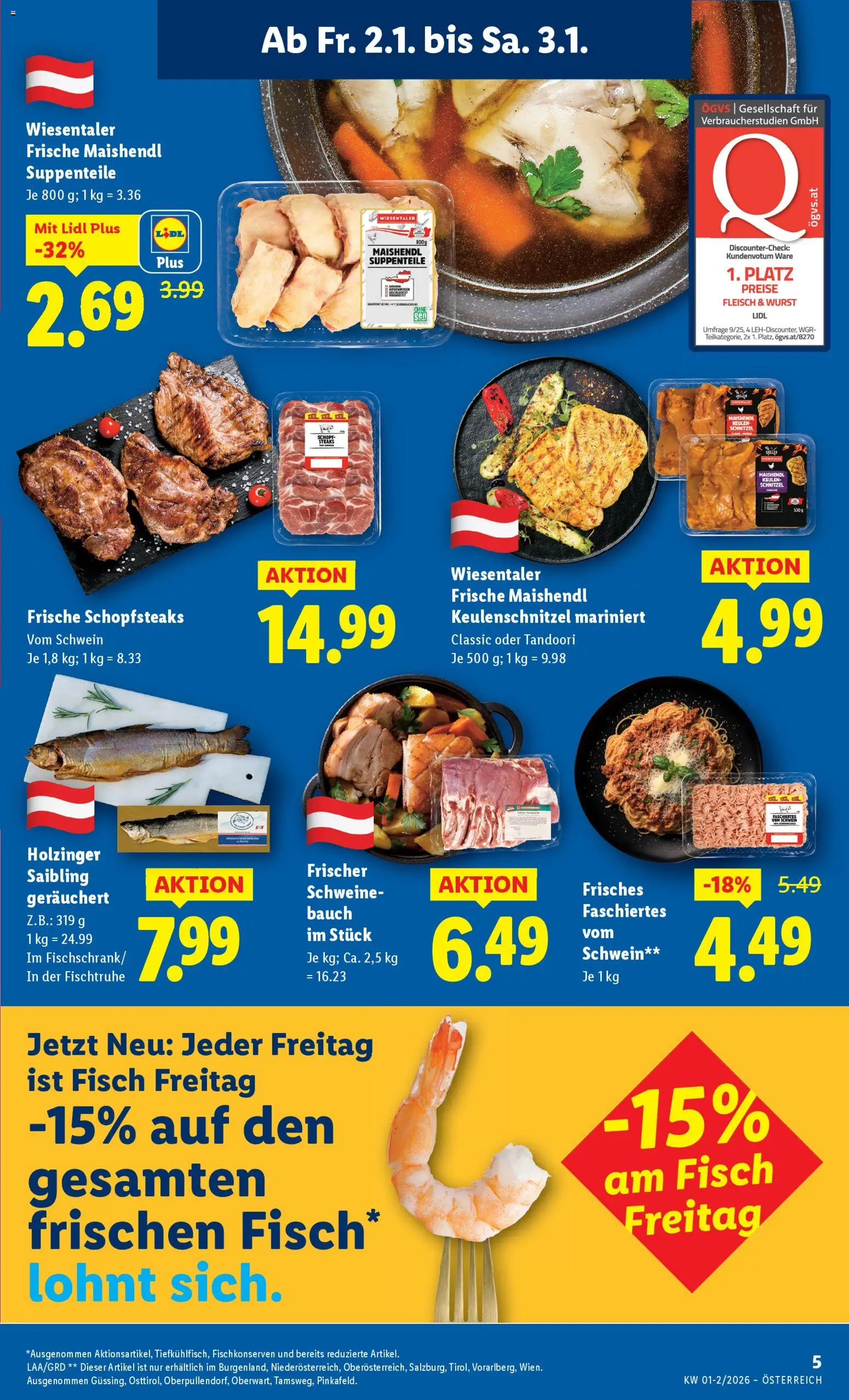 Lidl Eisenstadt, Ebenfurth, Mattersburg gültig ab 02.01.2026 | Seite: 7 | Produkte: Wurst, Fisch