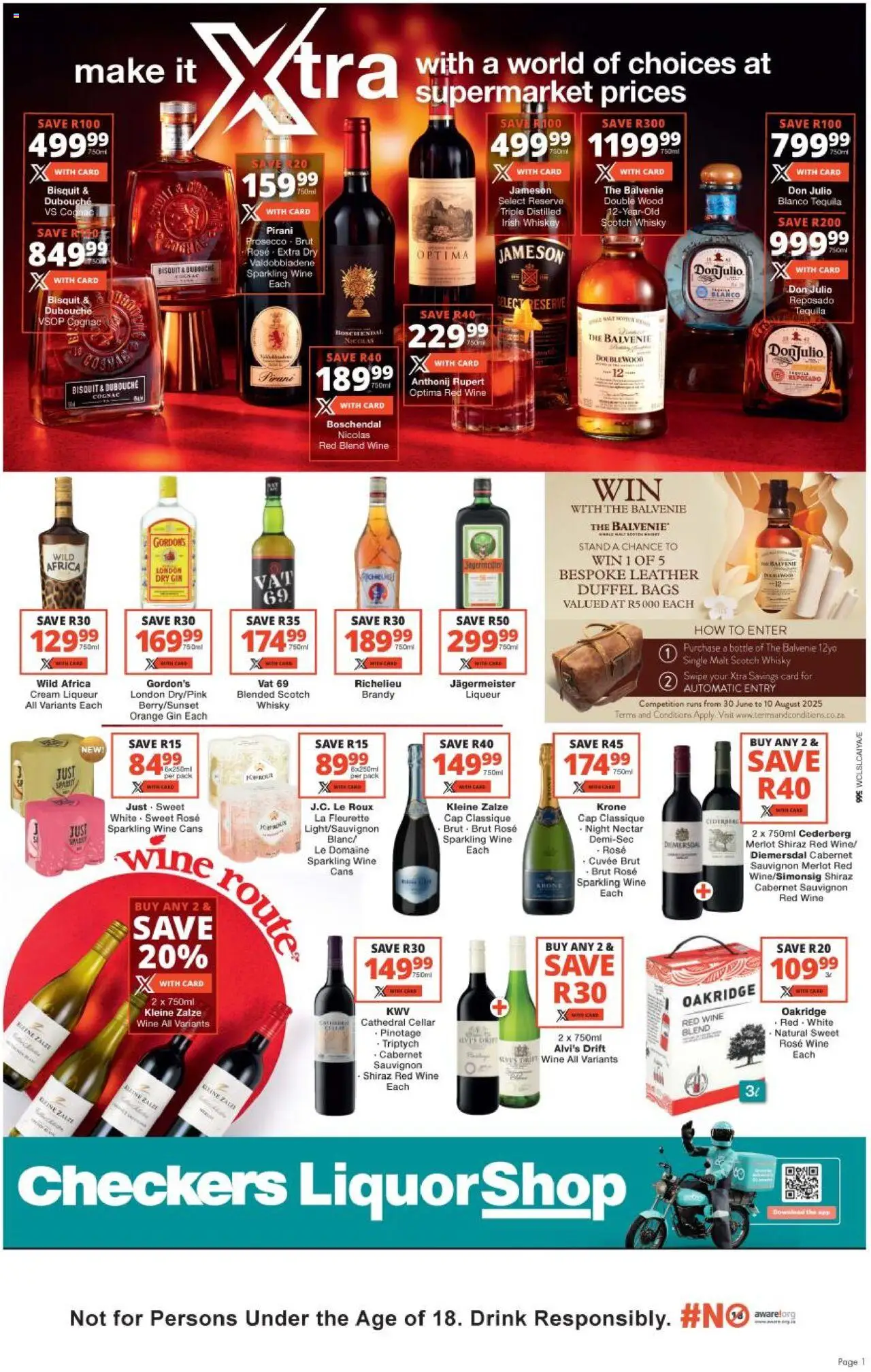 Checkers Western Cape - LiquorShop July Month-End Promotion │ valid from 24.07.2025 | Page: 1 | Products: Cap, Brandy, Wine, Cream