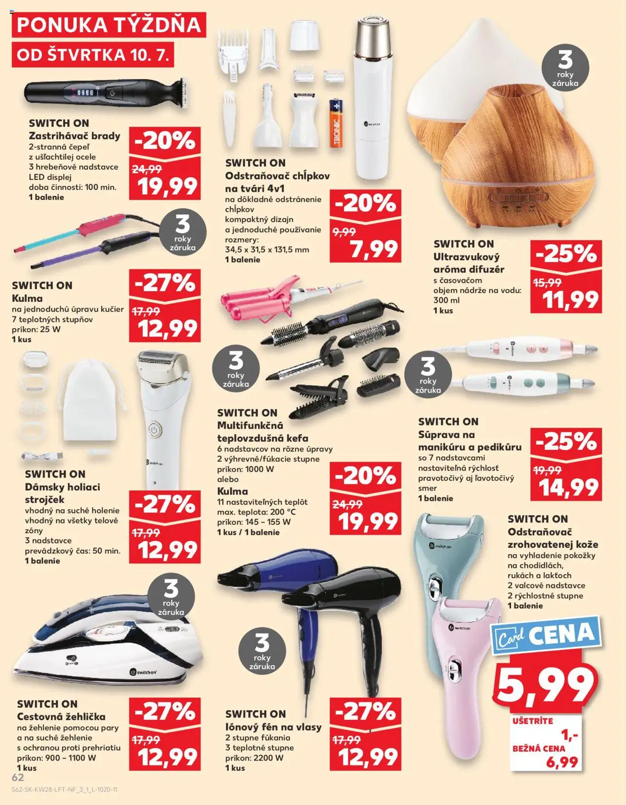 Kaufland Partizánske │ platný od 10.07.2025 | Strana: 62 | Produkty: Difúzer, Aroma difúzer, Odstraňovač chĺpkov, Fén na vlasy
