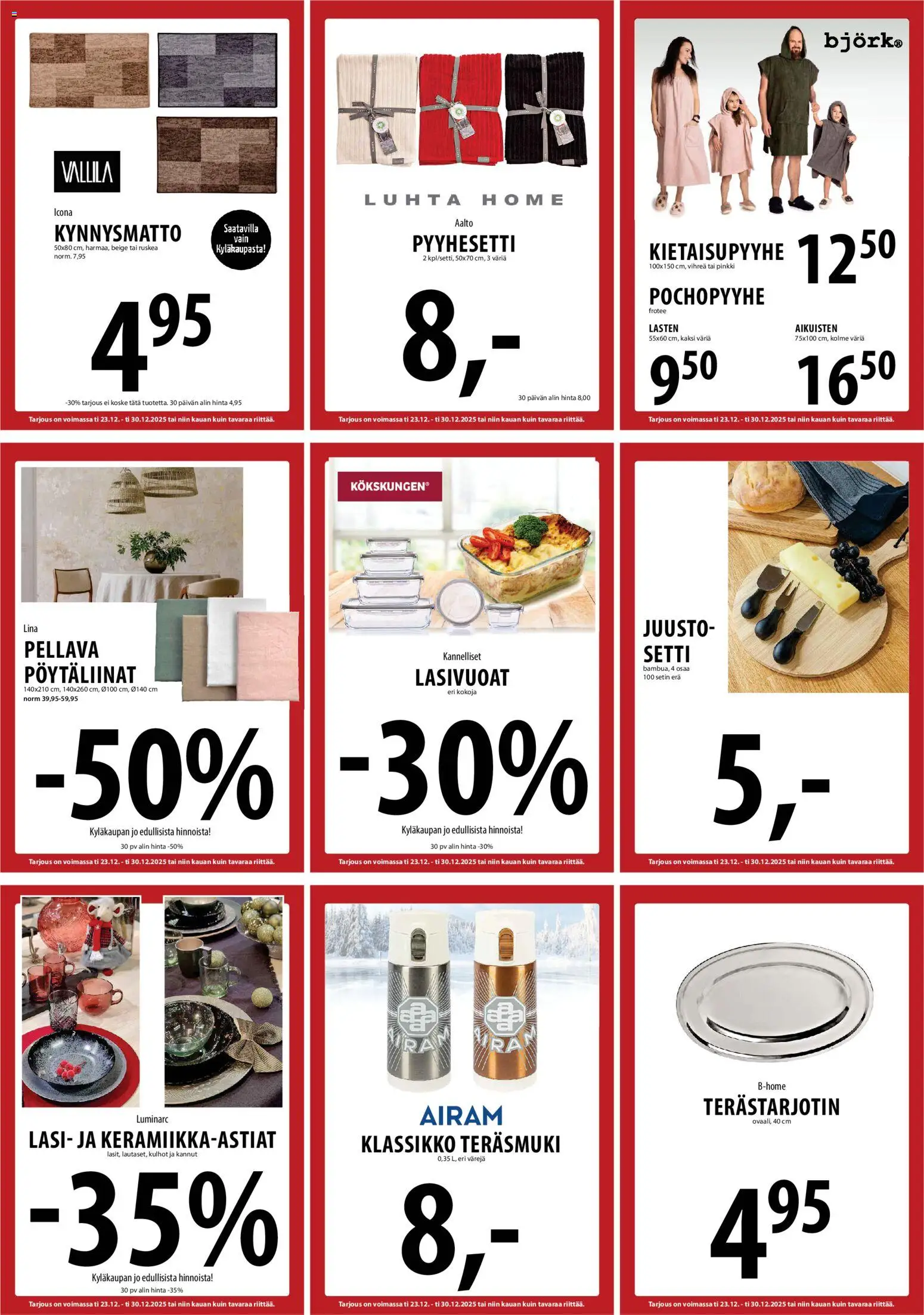 Tuuri tarjoukset – voimassa 23.12.2025 alkaen | Sivu: 12 | Tuotteet: Kynnysmatto, Juusto