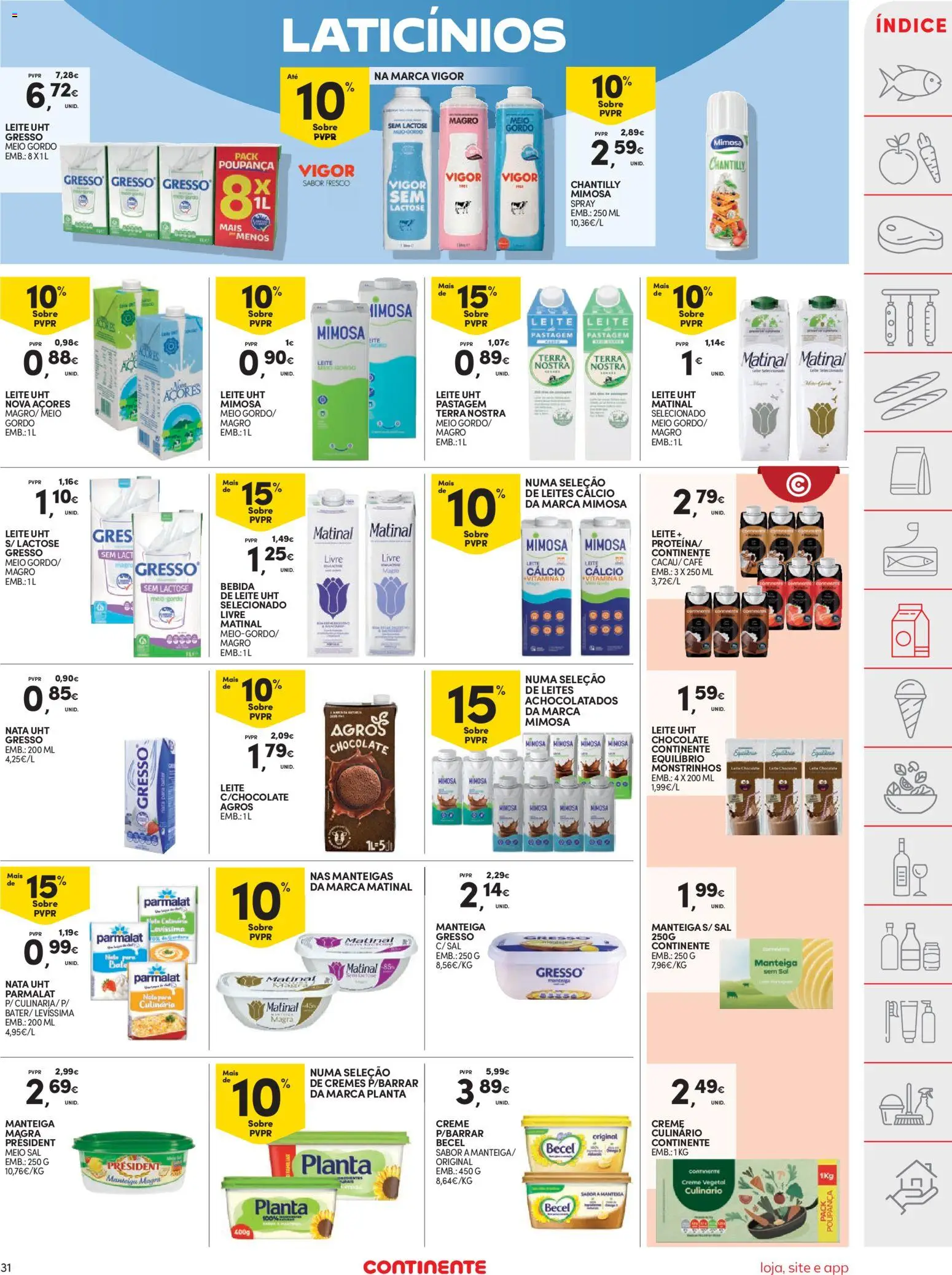 Continente folheto │ válido de 03.02.2026 | Página: 31 | Produtos: Cálcio, Sal, Nata, Bebida