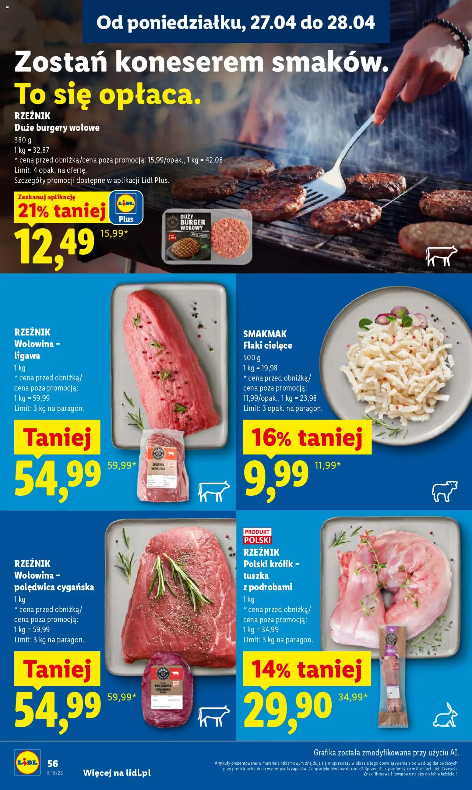 Lidl Polsko leták od 27.04.2026 | Strana: 56 | Produkty: Burger