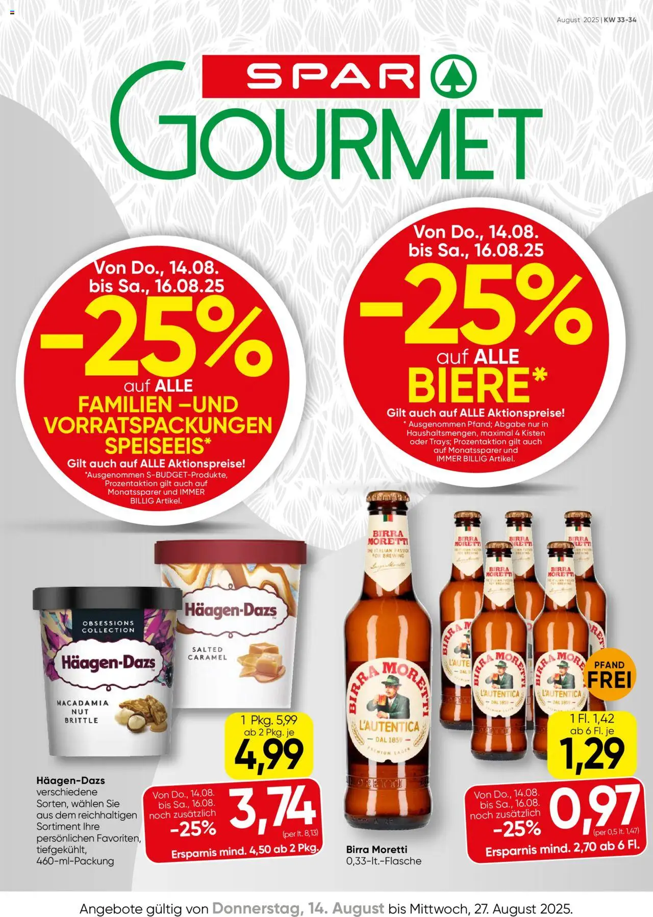 SPAR Gourmet Flugblatt gültig ab 14.08.2025 | Seite: 1