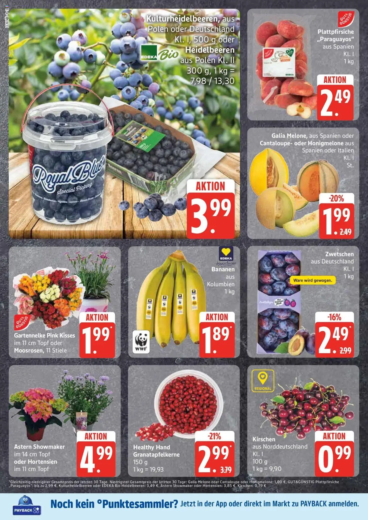 Edeka prospekt Großenwiehe	 - gültig ab dem 27.07.2025 | Seite: 8 | Produkte: Bananen, Kirschen, Honigmelone, Melone