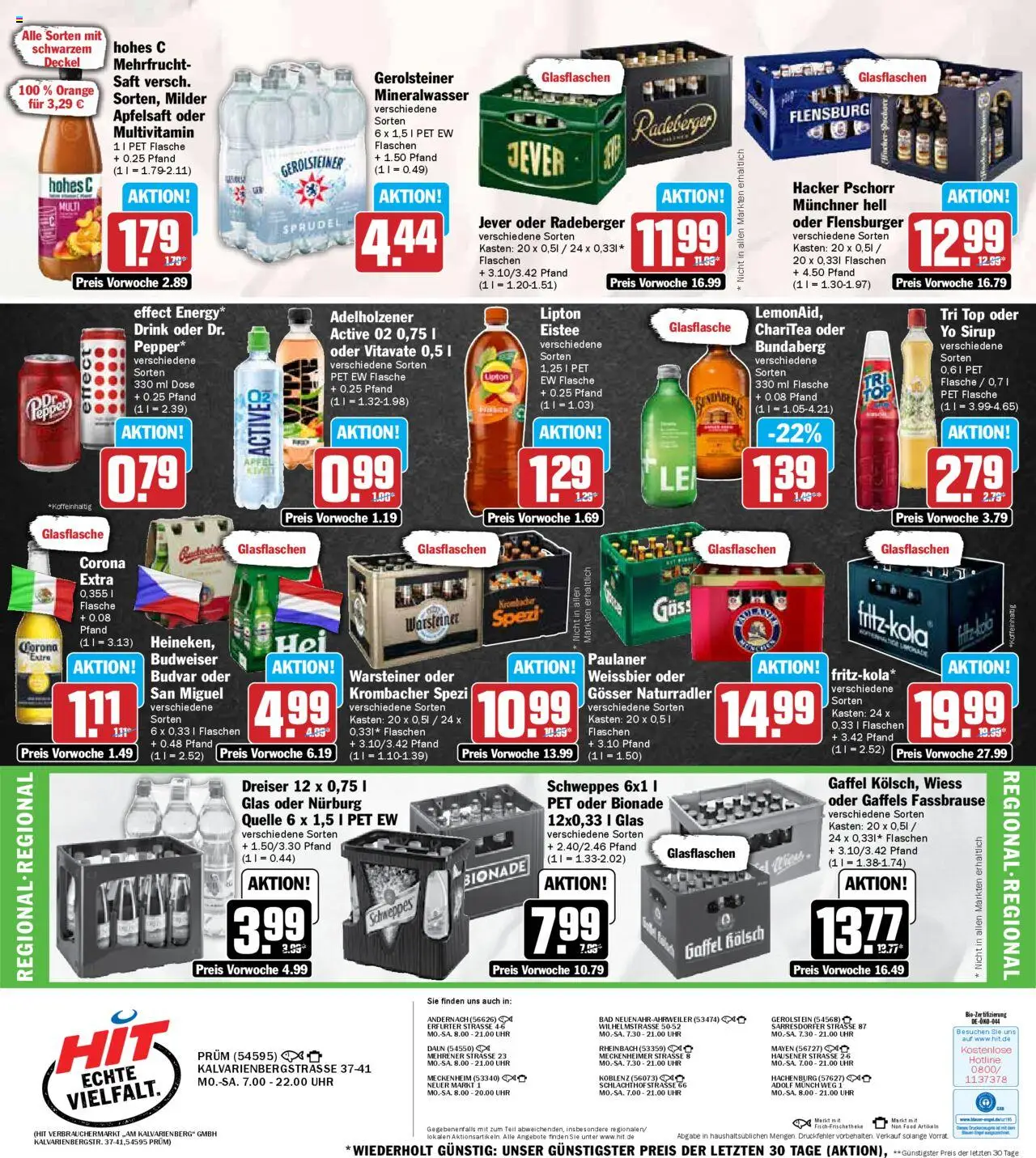 HIT -Rheinland-Pfalz - gültig ab dem 28.07.2025 | Seite: 19 | Produkte: Bad, Adelholzener, Saft, Uhr