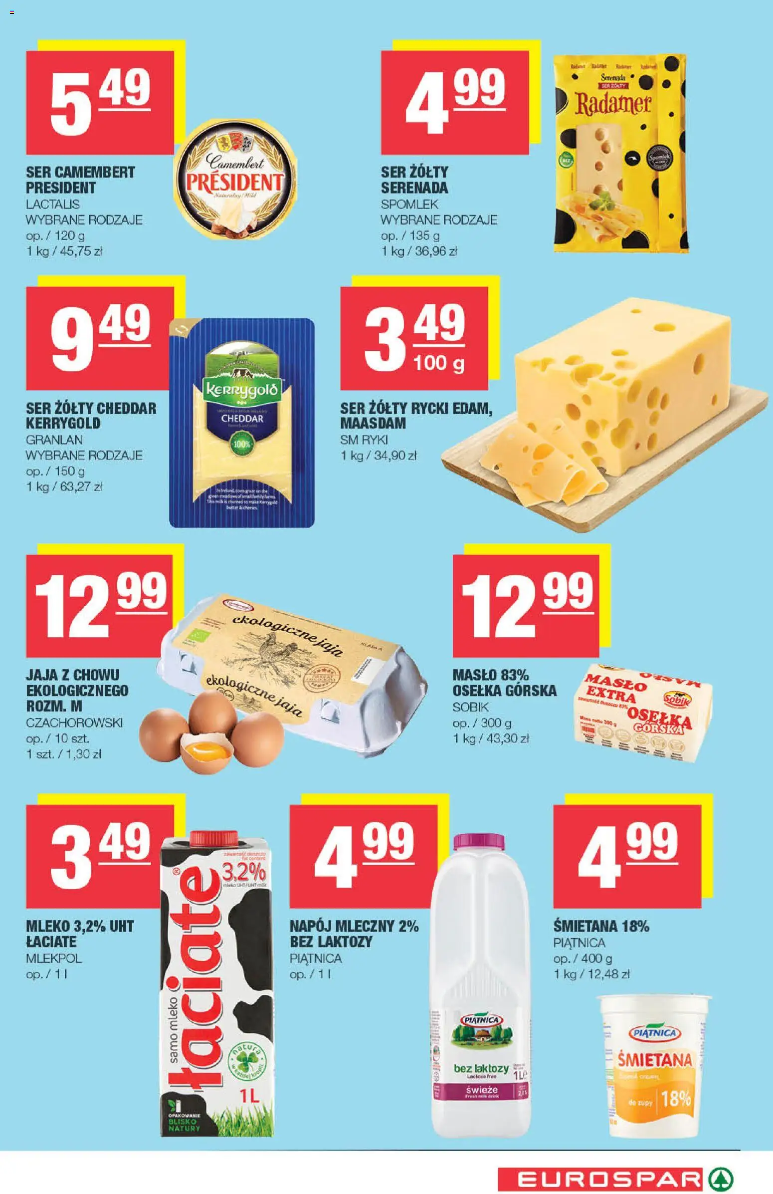 Spar Gazetka - Eurospar od 07.01.2026 | Strona: 5 | Produkty: Bez laktozy, Ser camembert, Masło, Ser