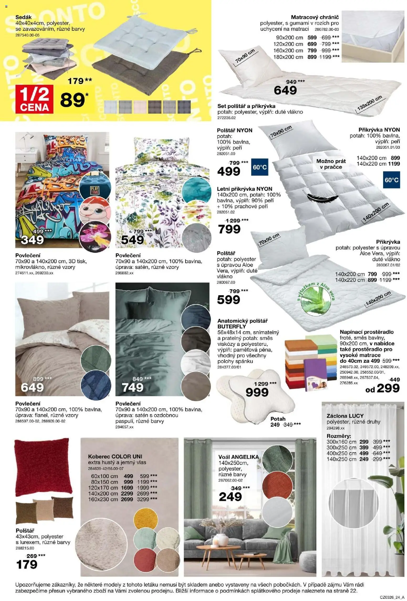 Sconto nábytek leták od 11.02.2026 | Strana: 24 | Produkty: Povlečení, Matrace, Prostěradlo, Barvy