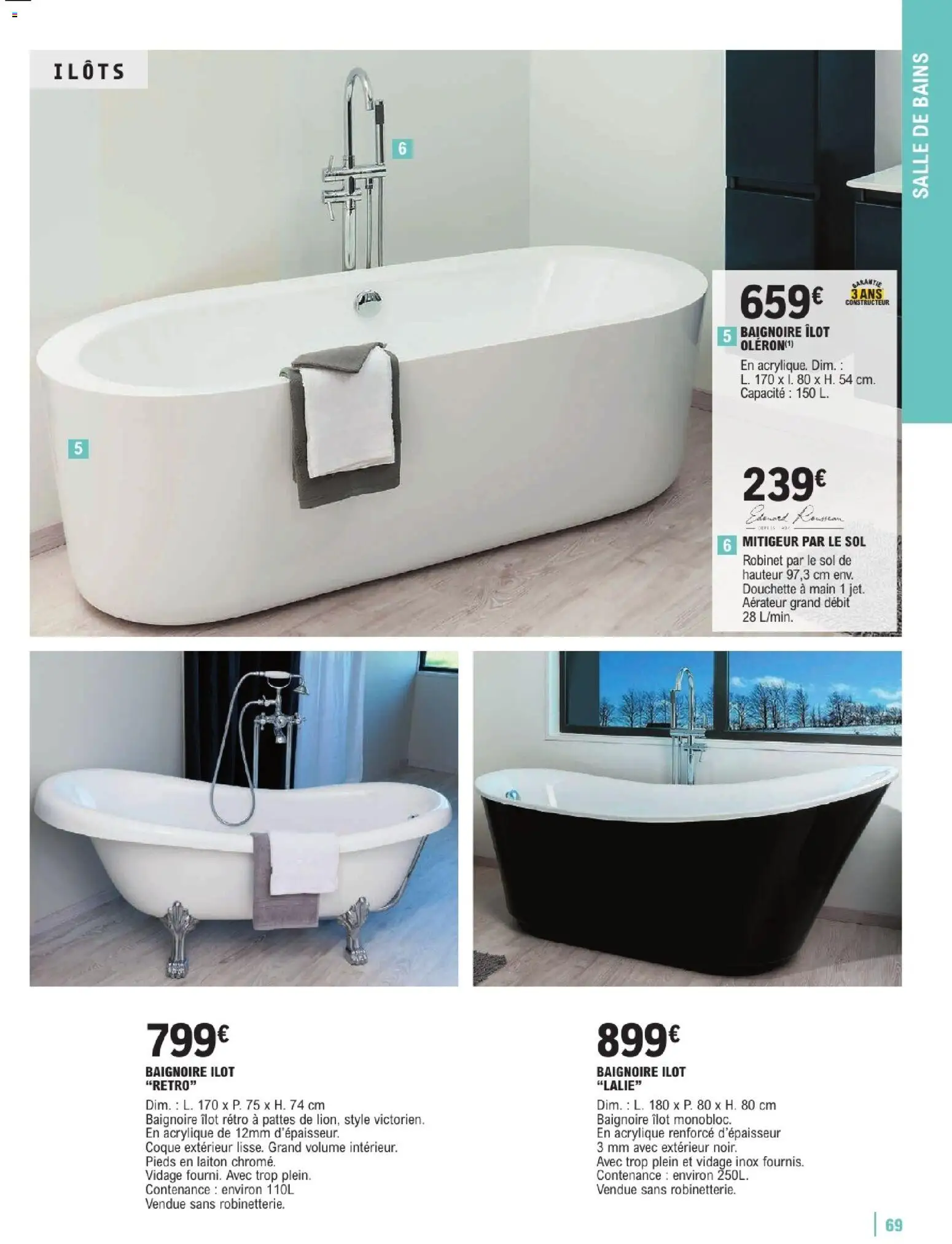 {H1} | Page: 69 | Produits: Robinet, Baignoire