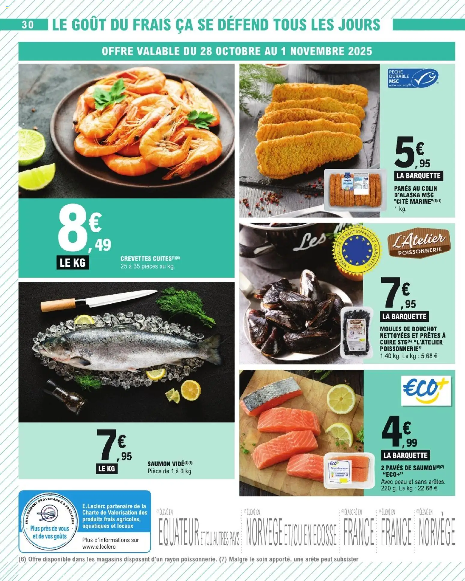 {H1} | Page: 30 | Produits: Pêche, Poissonnerie, Moules de bouchot, Saumon