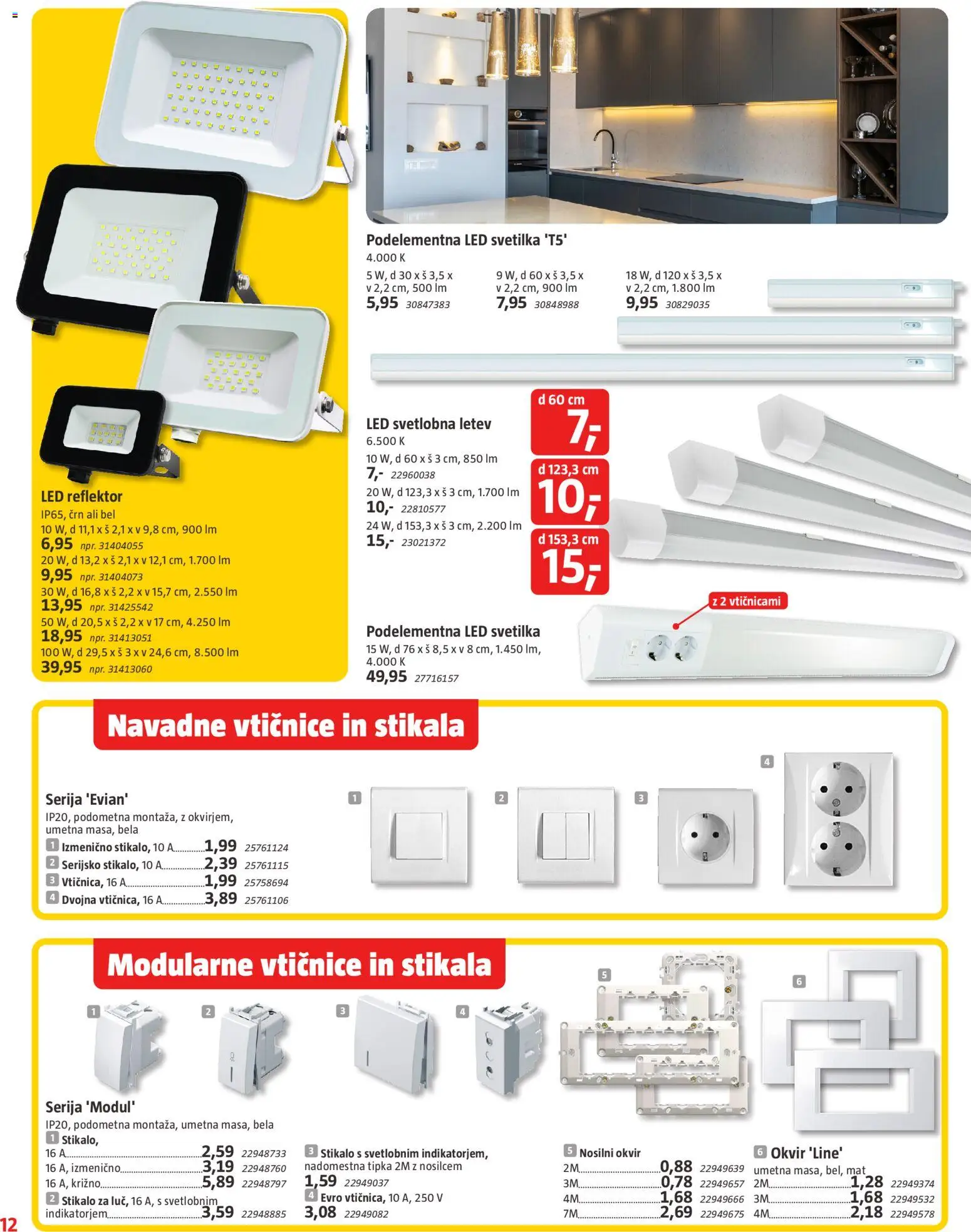 Novi Bauhaus katalog ponudbe – veljaven od 29.01.2026 | Stran: 12 | Izdelki: Led svetilka, Okvir, Svetilka, Letev