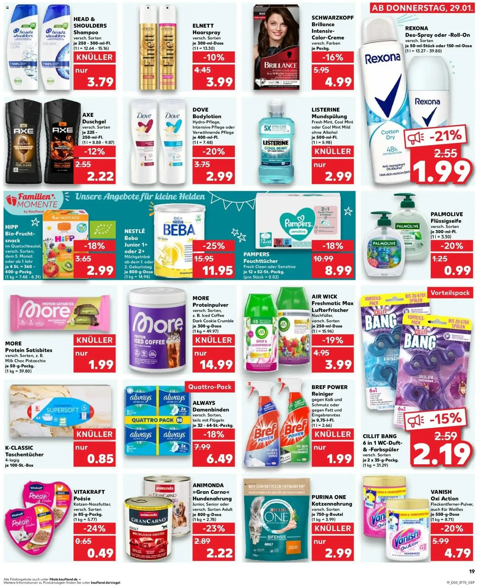 Kaufland prospekt Genthin	 – gültig ab 29.01.2026 | Seite: 19 | Produkte: Purina one, Haarspray, Creme, Duschgel