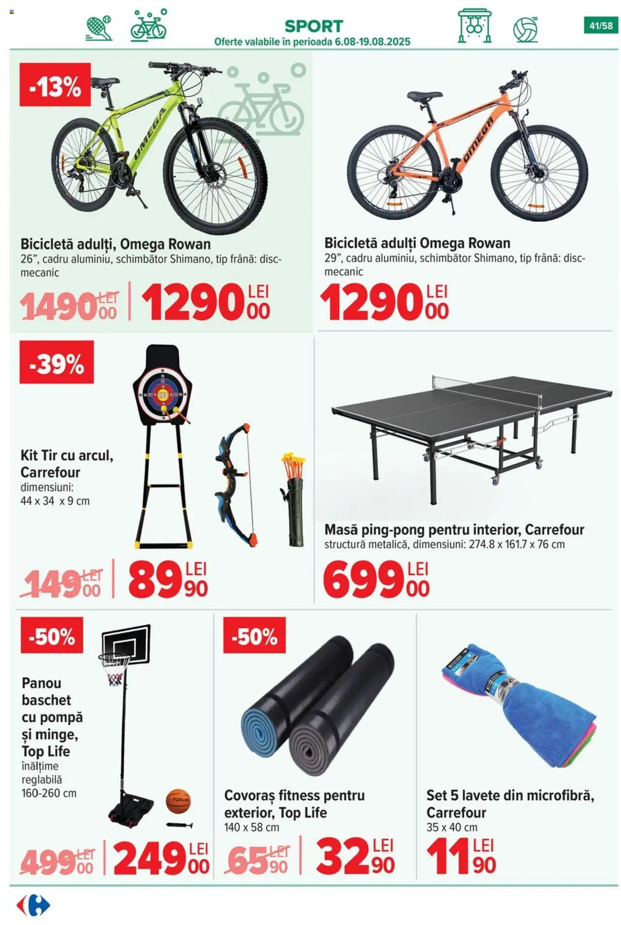 Catalog Carrefour – valabil de la 06.08.2025 | Pagină: 42 | Produse: Top, Masă, Chaussures de ski, Dana kuşbaşı
