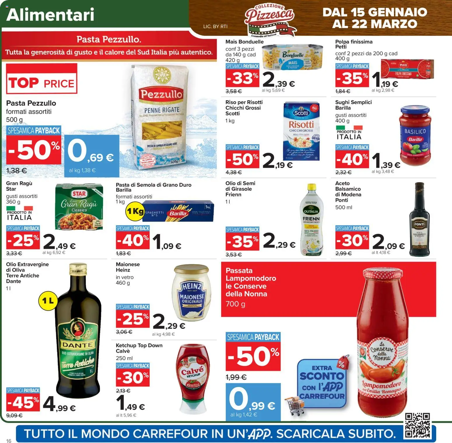 Volantino Carrefour del 02.03.2026 | Pagina: 16 | Prodotti: Ketchup, Olio, Pasta, Aceto