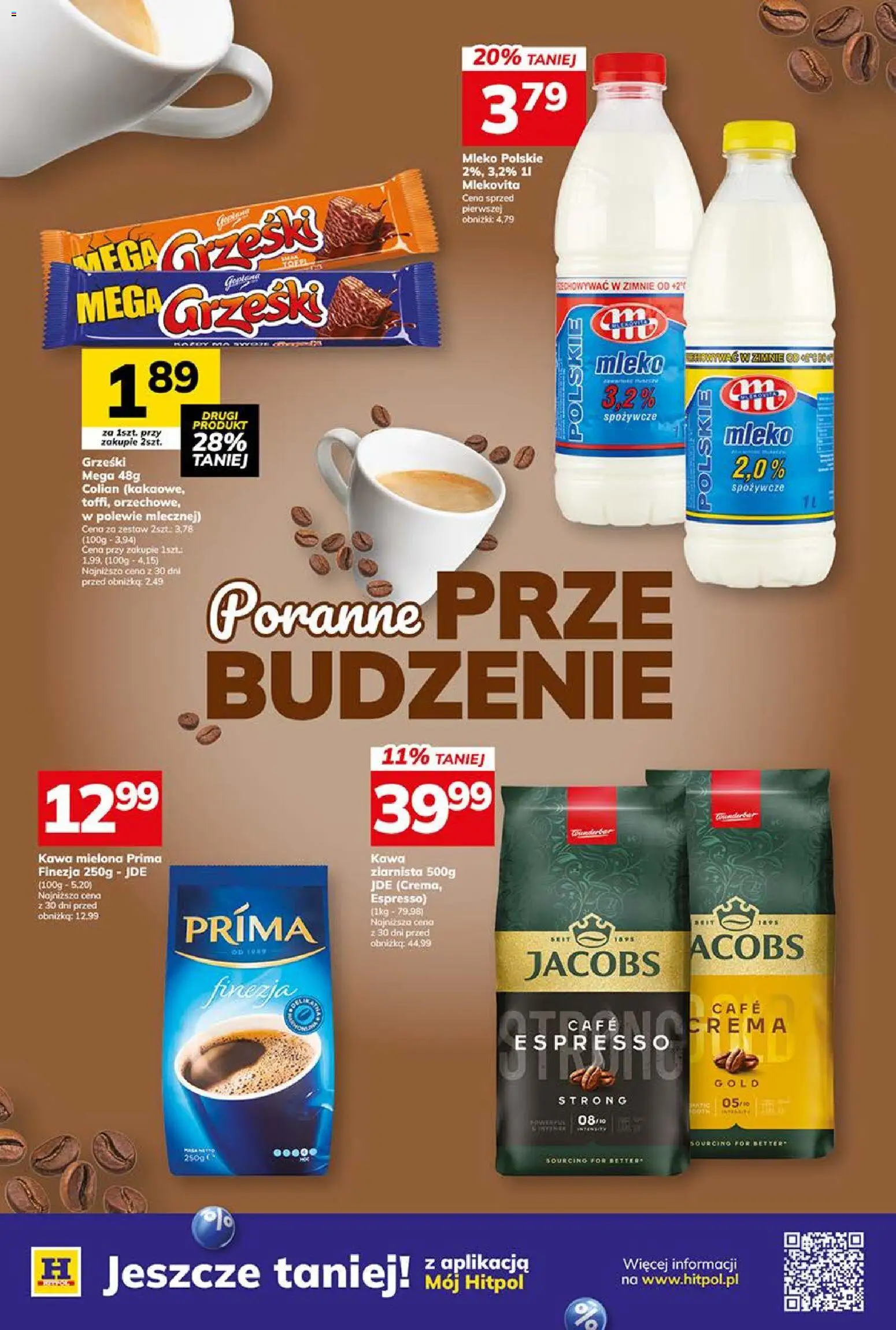 Hitpol Gazetka od 30.01.2026 | Strona: 3 | Produkty: Kawa mielona Prima, Mleko, Kawa
