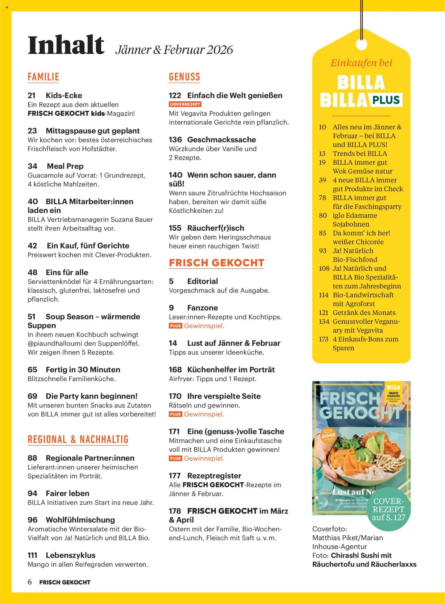 Billa AT akciós ujság - amely érvényes a következő dátumtól: 01.01.2026 | Oldal: 2 | Termékek: Guacamole, Sushi, Mangó