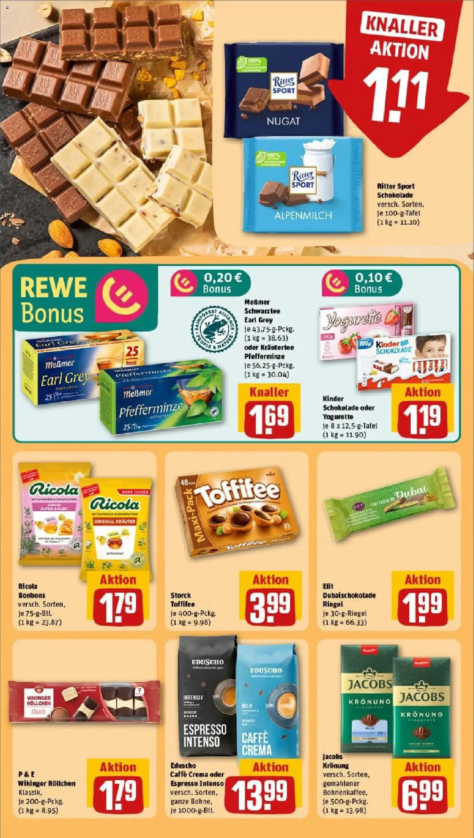 Rewe prospekt Berlin / Tiergarten	 – gültig ab 04.01.2026 | Seite: 25 | Produkte: Schokolade, Ritter sport, Toffifee, Eduscho