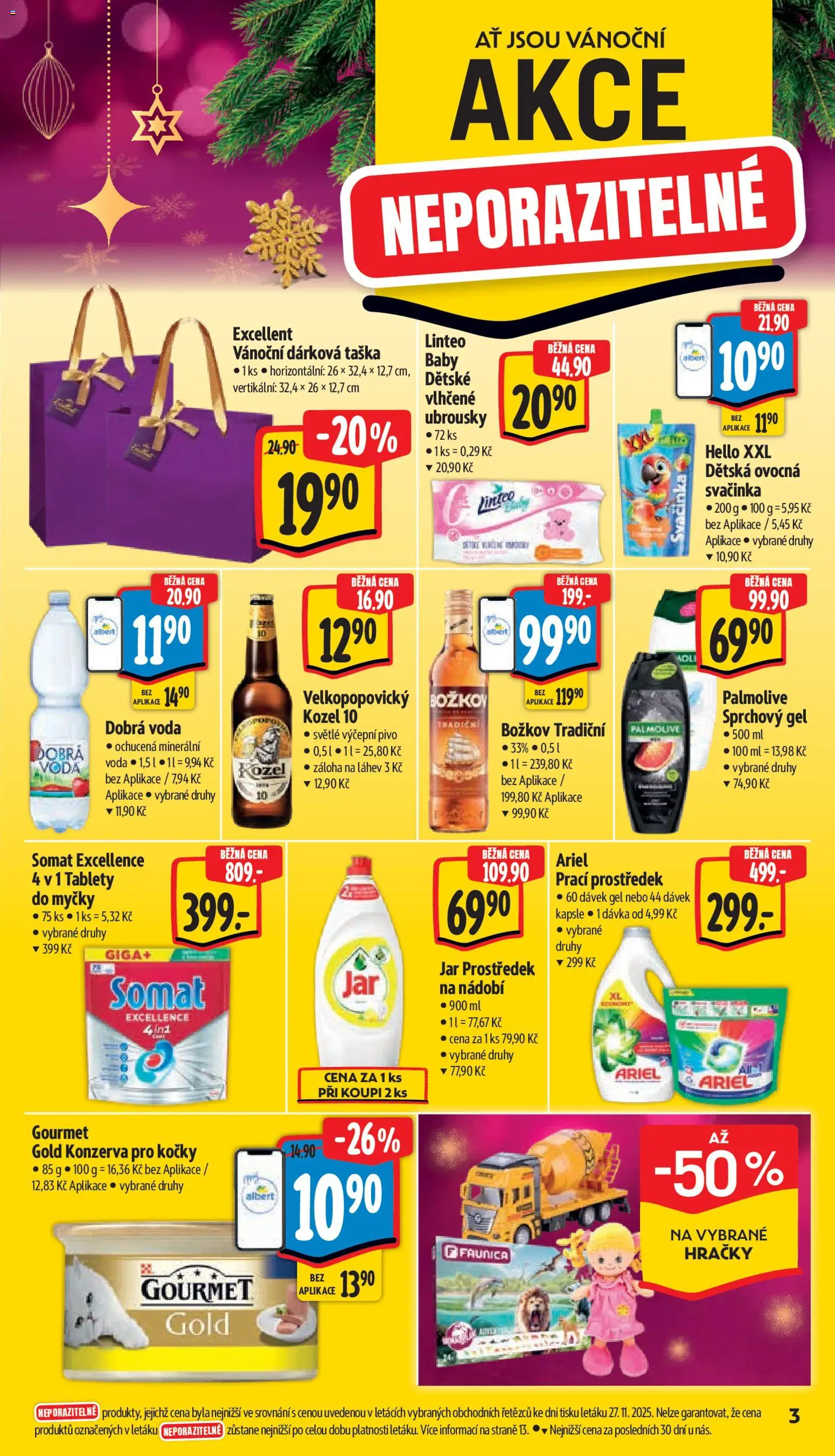 Albert leták - Supermarket od 03.12.2025 | Strana: 7 | Produkty: Dobrá voda, Somat, Konzerva pro kočky, Láhev
