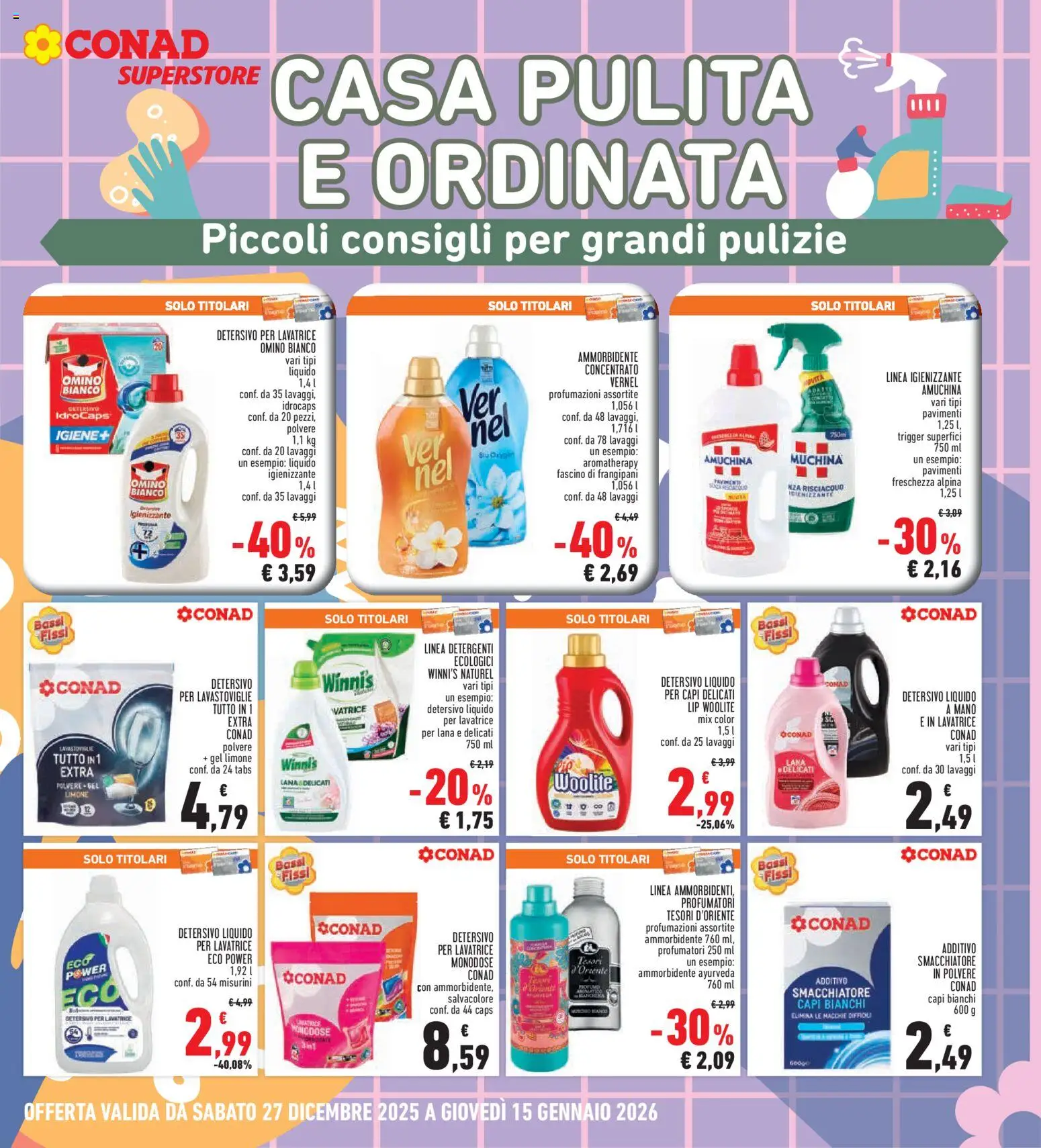 Volantino Conad del 27.12.2025 | Pagina: 25 | Prodotti: Limone, Lavatrice, Lavastoviglie, Profumo