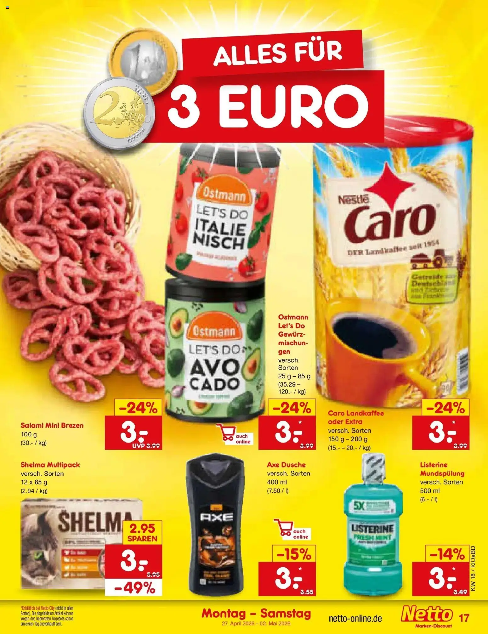 Netto Marken-Discount Prospekt Mistelbach	 – gültig ab 27.04.2026 | Seite: 19 | Produkte: Dusche, Axe, Salami, Listerine