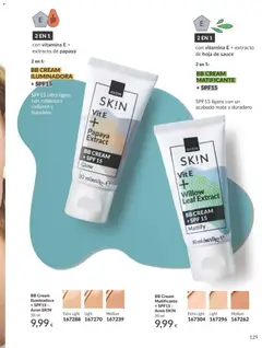 Vista previa BB Cream Iluminadora + SPF15- Avon SKIN, BB Cream Iluminadora + SPF15- Avon SKIN 30 ml válido desde el 01.02.2026 | Página: 137 | Productos: BB cream, BB cream iluminadora