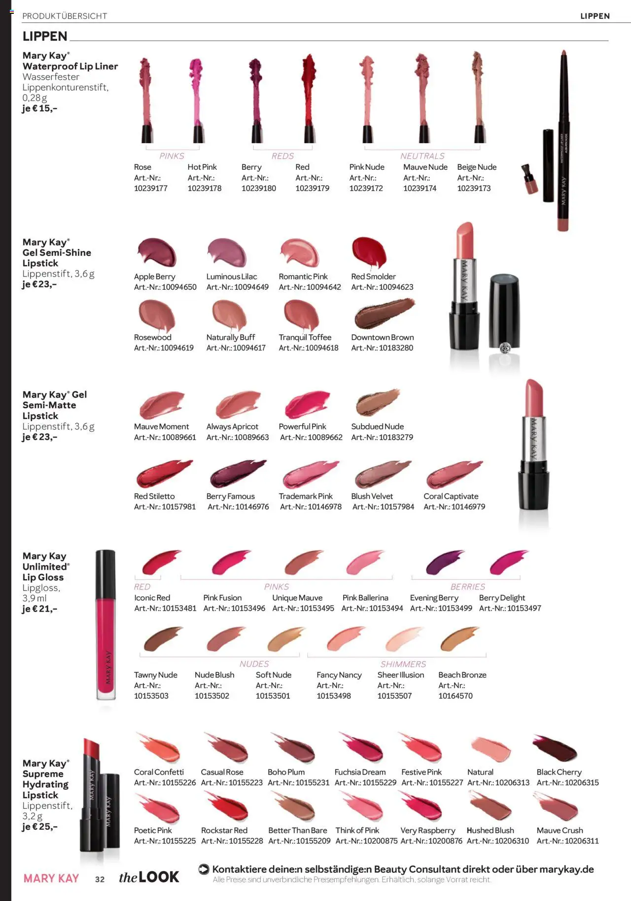 Mary Kay Katalog – gültig ab 15.10.2025 | Seite: 32 | Produkte: Coral, Rockstar, Apple, Blush