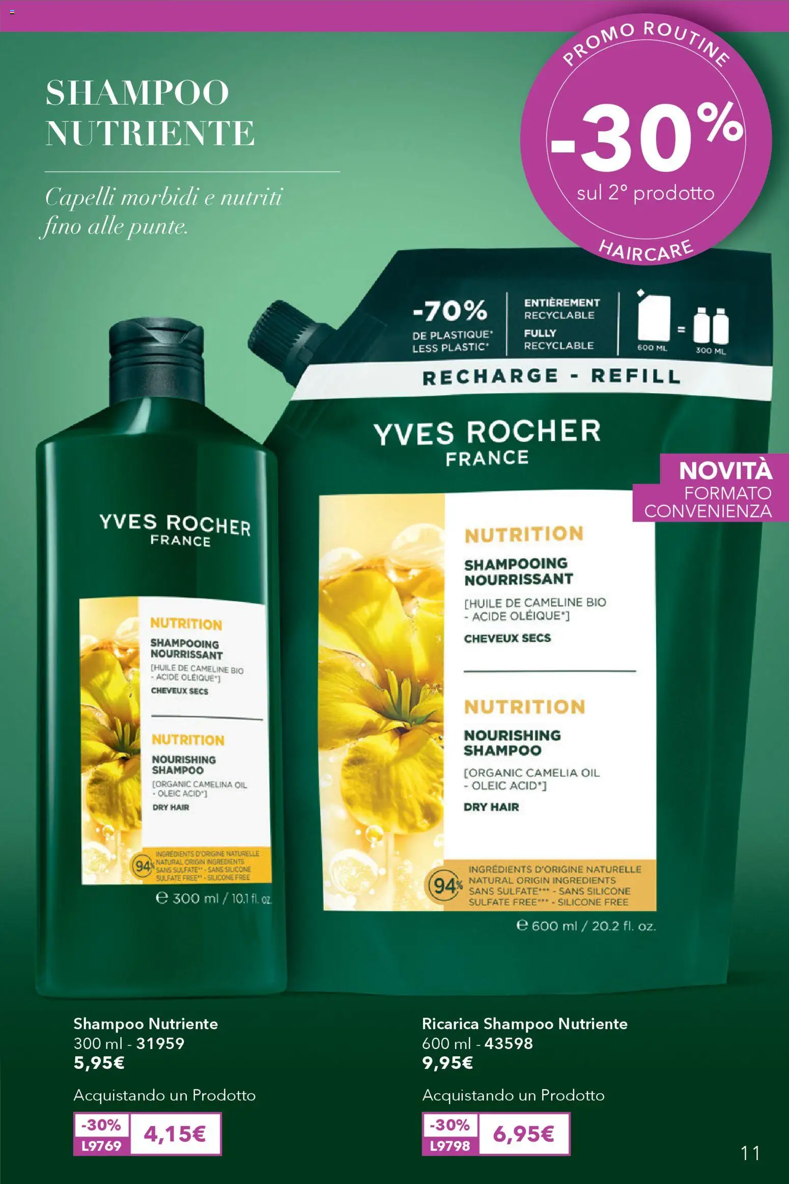 Volantino Yves Rocher del 02.04.2026 | Pagina: 11 | Prodotti: Shampoo, Silicone