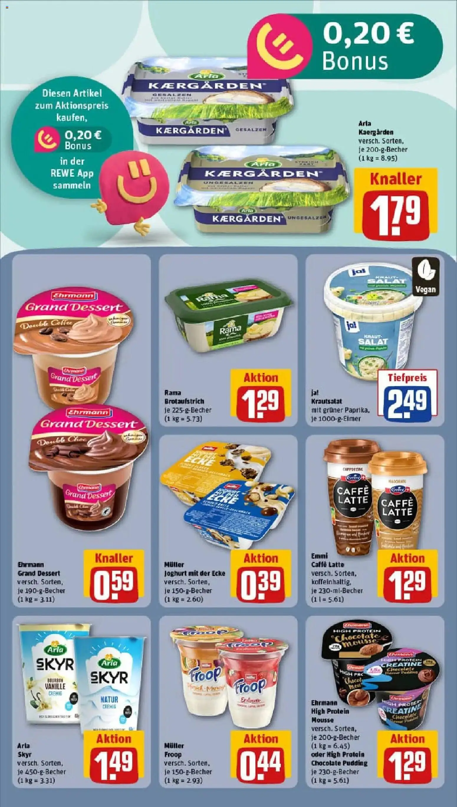Rewe prospekt Rostock	 – gültig ab 29.12.2025 | Seite: 13 | Produkte: Froop, Rama, Arla skyr, Salat